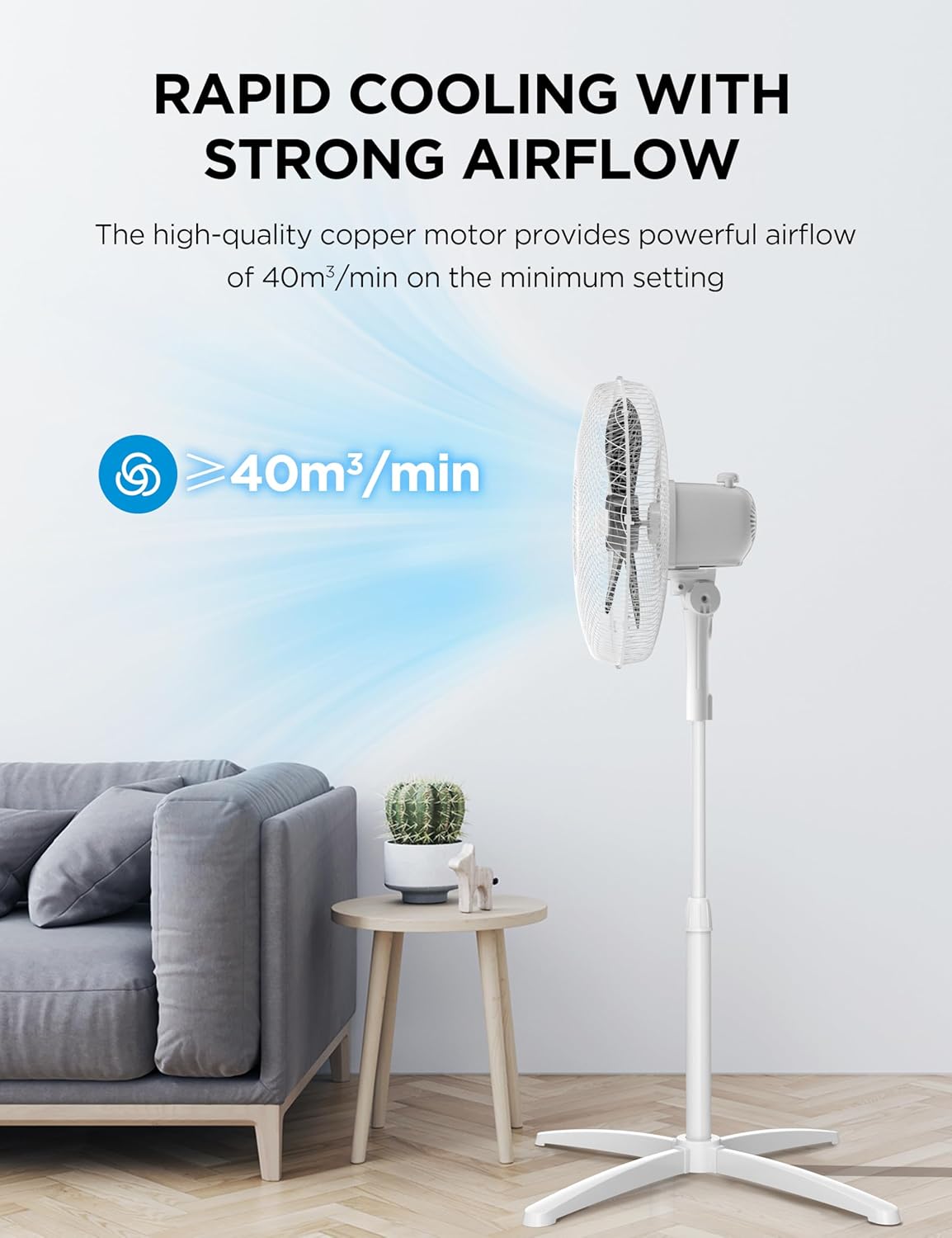 Detalle de Midea FS40-25MUK(WH) 40W Pedestal Fan