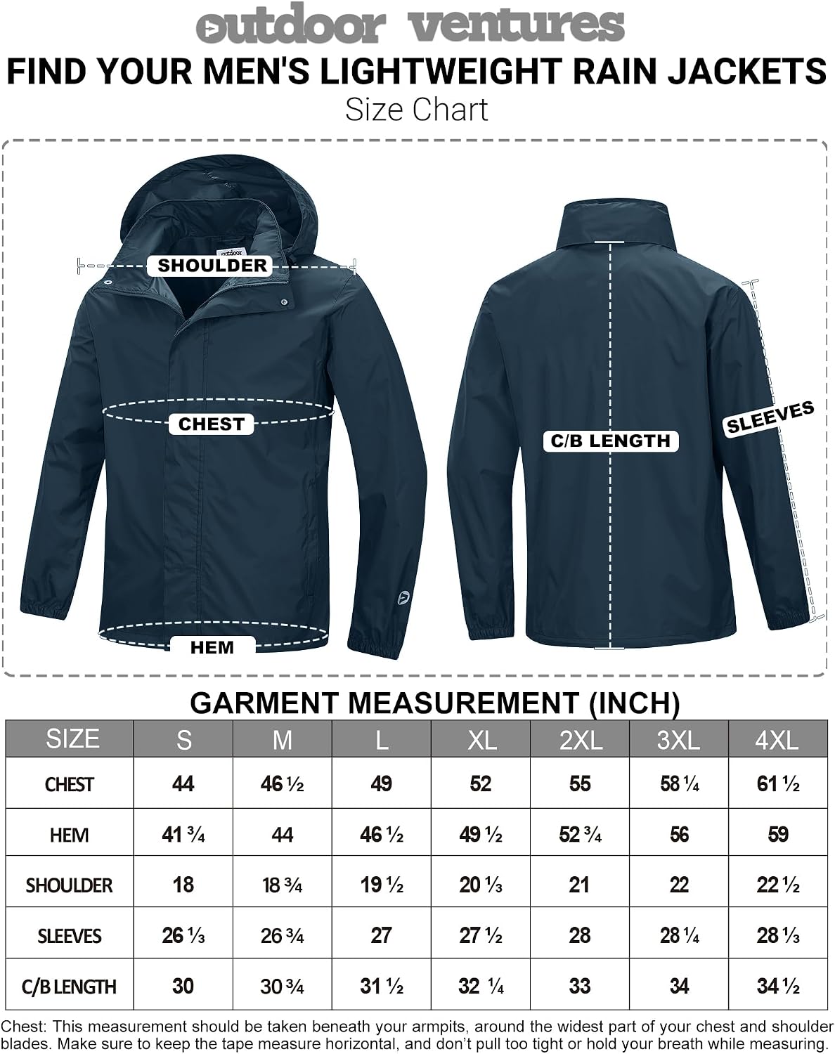 Thumbnail 5 de Outdoor Ventures Mens Lightweight Waterproof Jacket