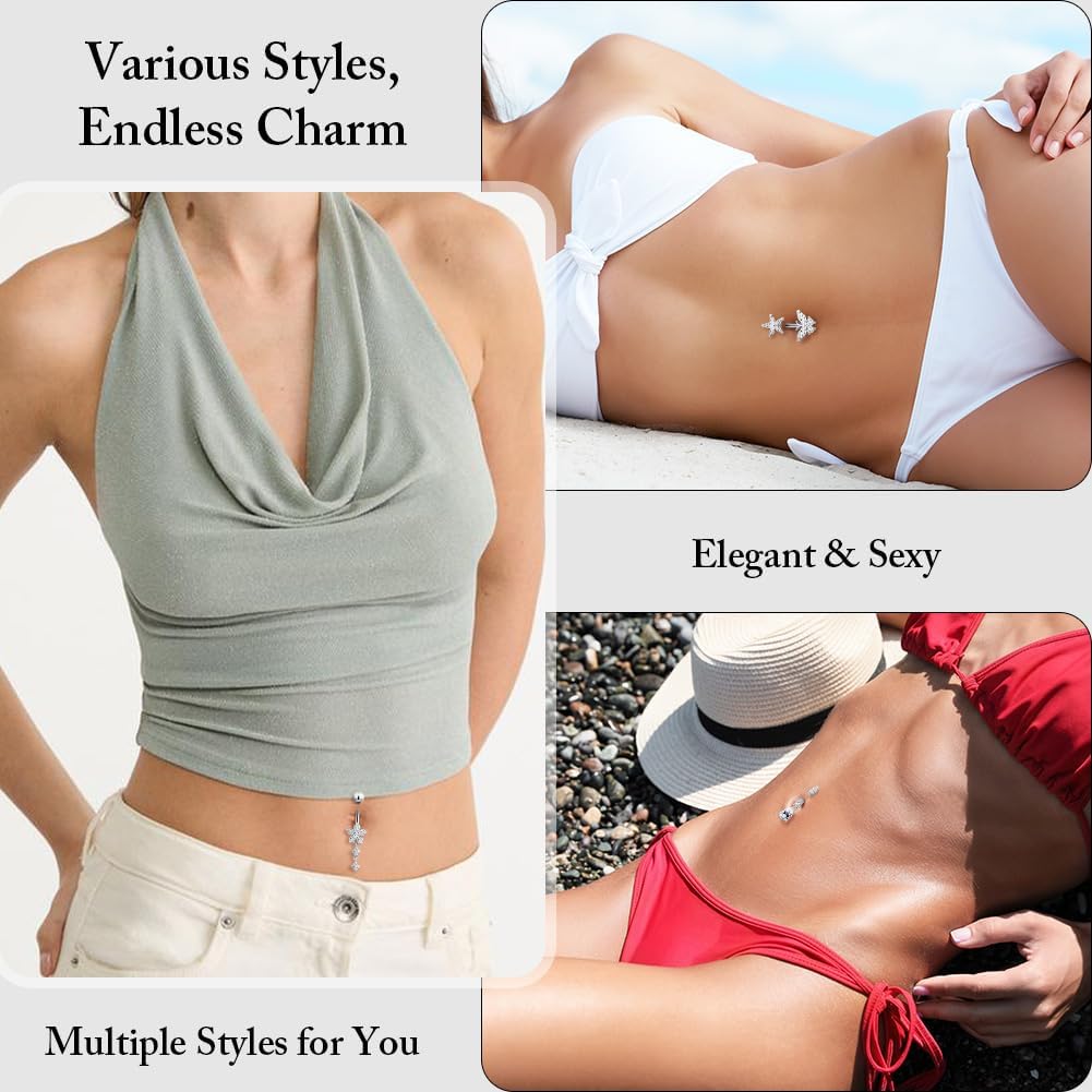 Thumbnail 3 de AOOSA 6 Pcs Piercing Ombelico Donna