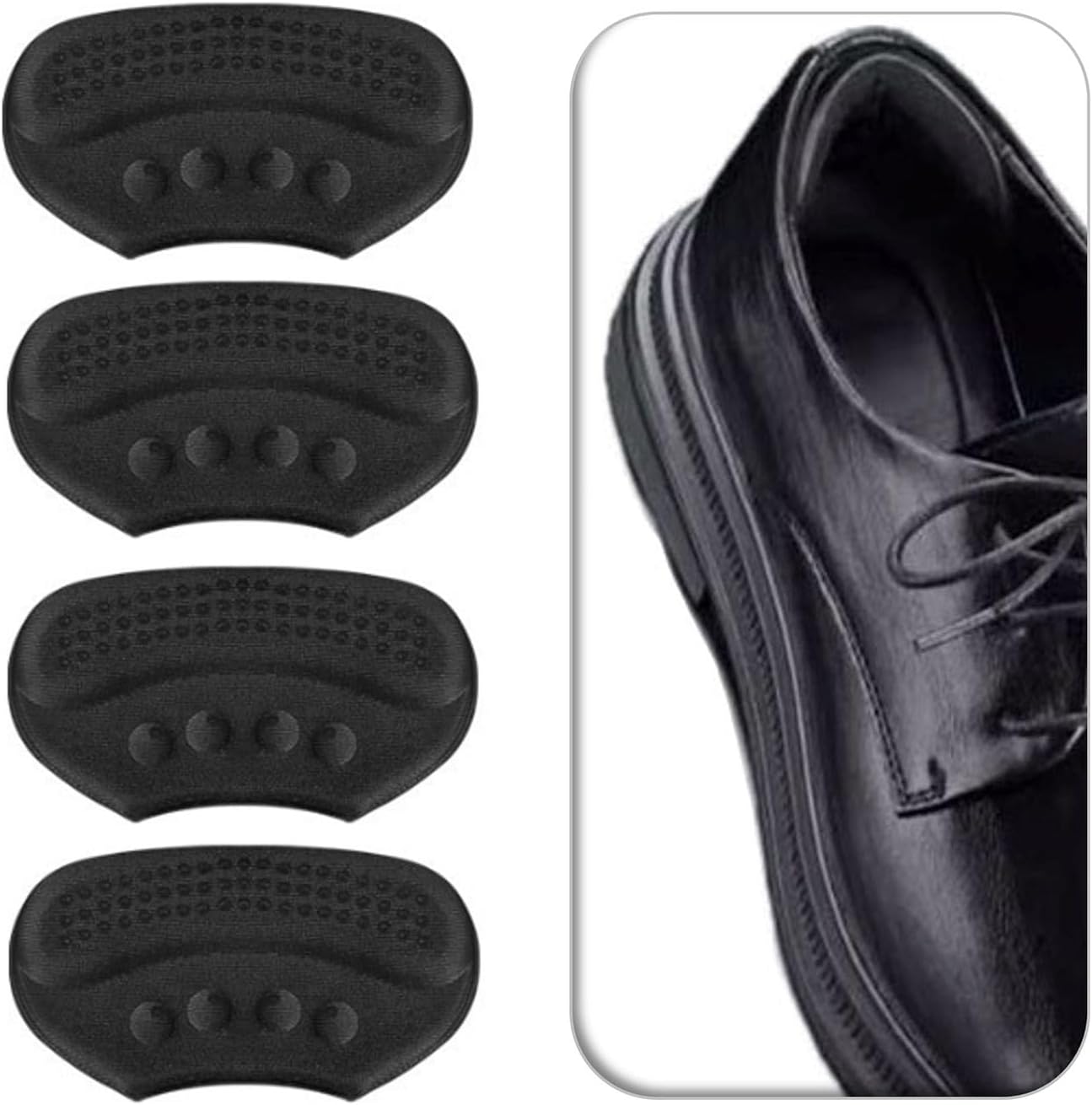 Detalle de VivoFoot 4 Pcs Anti-Slip Heel Grips – 6mm Thick Heel Cushions for Loose or Half-Size Shoes