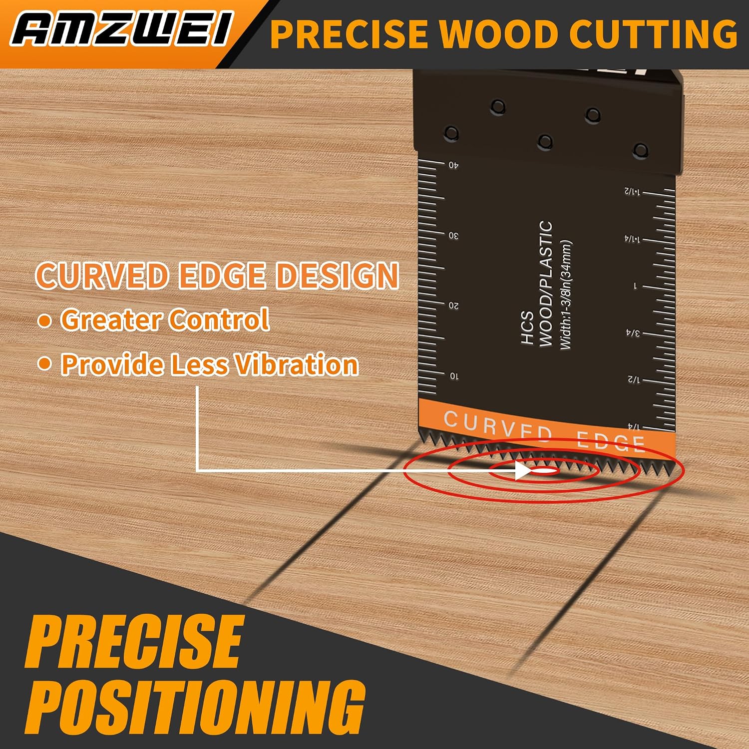 Detalle de AMZWEI JP038 153-Piece Oscillating Tool Blade Set with Titanium Blades
