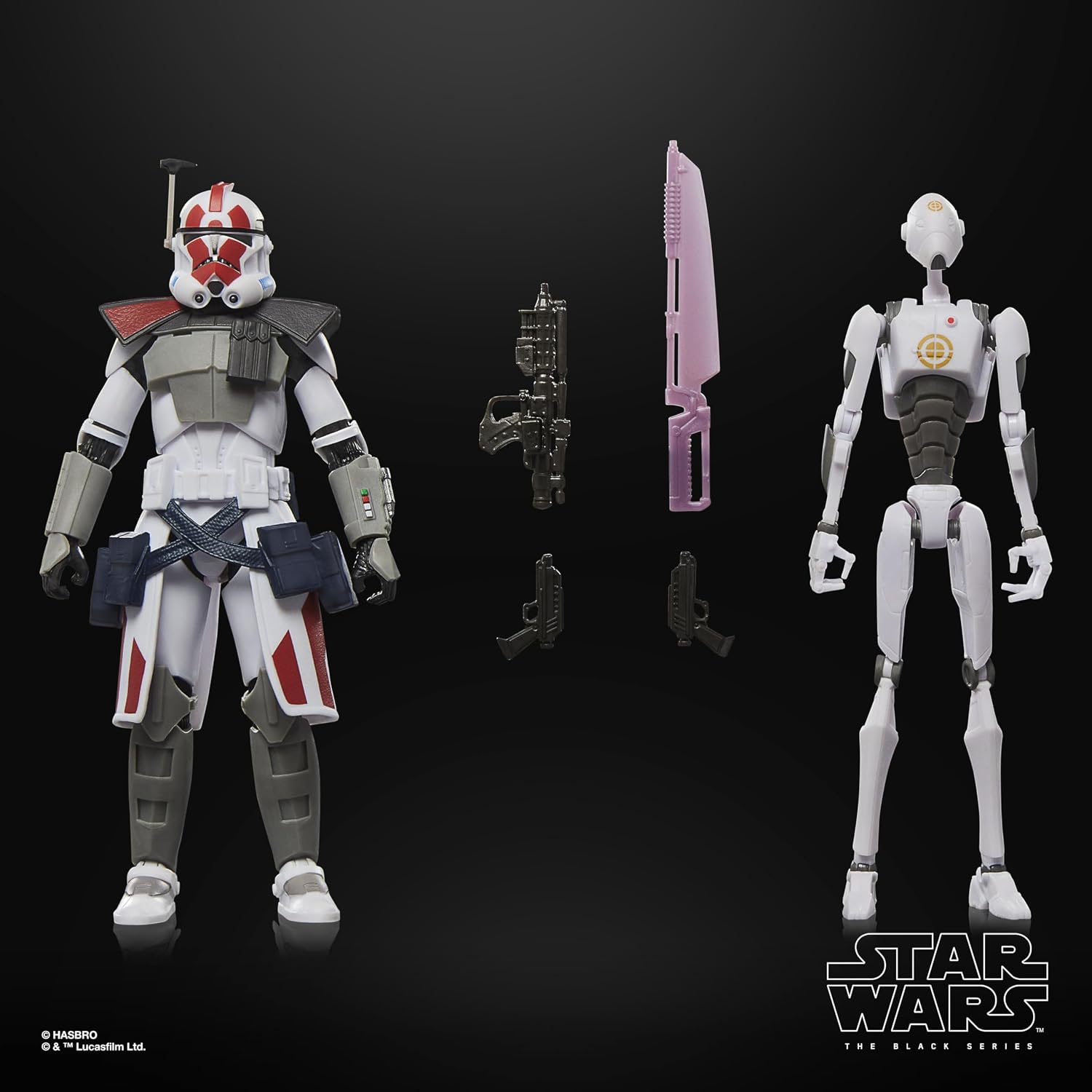 Detalle de Star Wars The Black Series: żołnierz ARC i droid komandos, figurki 15 cm