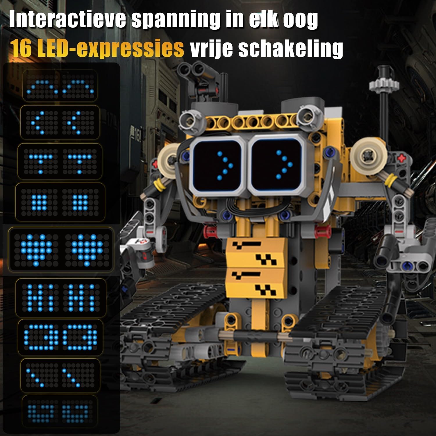 Detalle 2 de PENGBU RC K96228 5-in-1 bouwrobot met app, afstandsbediening en 16 led-uitdrukkingen