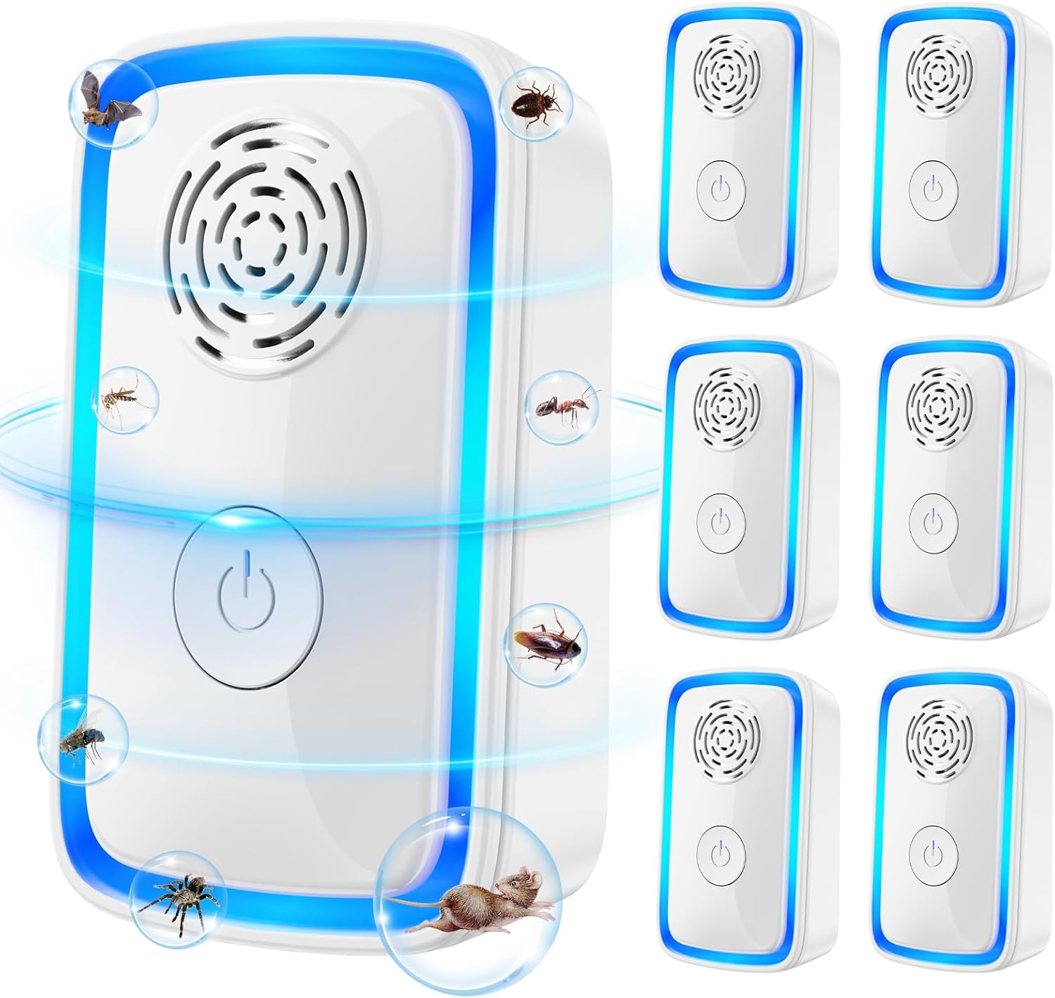 Detalle de PKBD 6 PCs Rodent Ultrasonic Pest Repeller 1600 sq ft