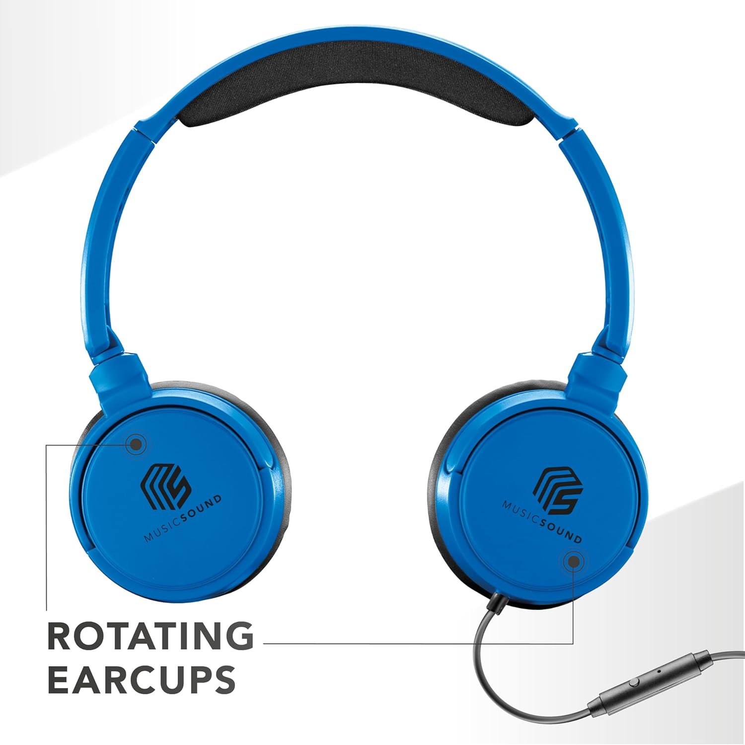 Thumbnail 1 de Music Sound Bügelkopfhörer mit Kabel (Over Ear) – faltbar, 1,2 m Anti-Tangle & Mikrofon, 3,5-mm Klinke in Blau