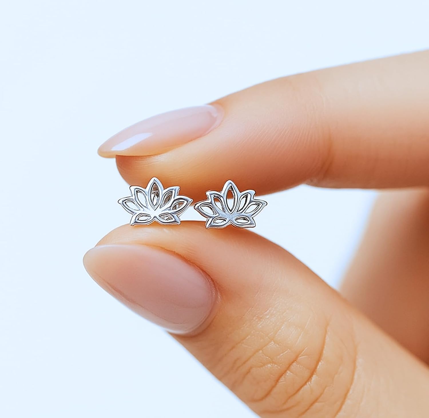 Thumbnail 6 de Lotus Flower Stud Earrings in 925 Sterling Silver