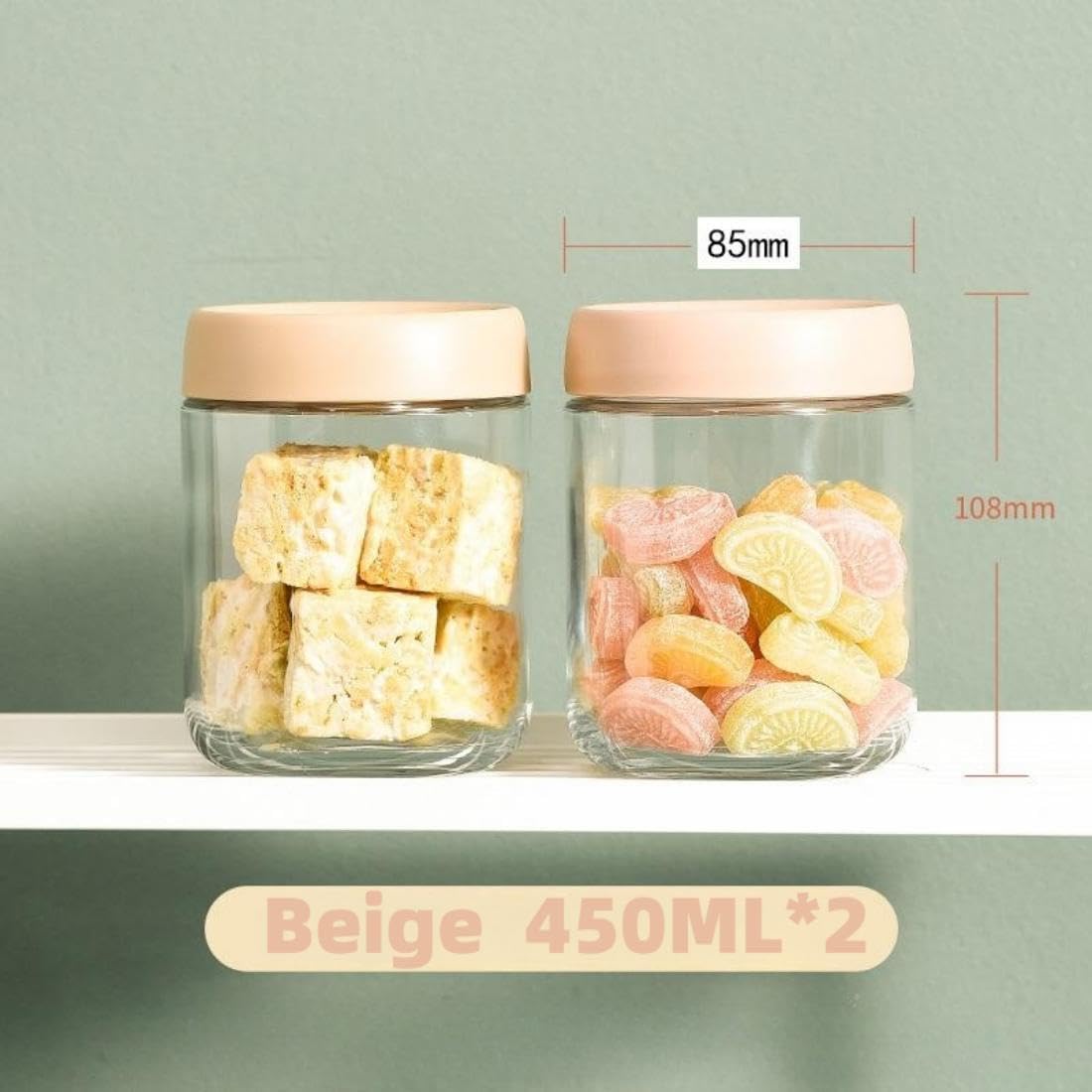Detalle 2 de Eidoct 450ml glass jars for overnight oats 🥣