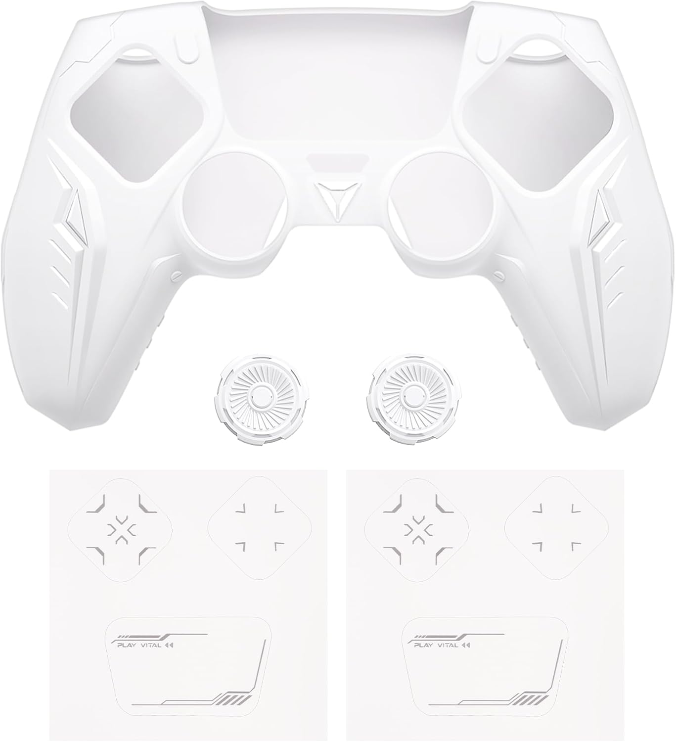 Thumbnail 1 de PlayVital Silicone Grip Skin for PS5 Controller (Anti-Slip) – CyberMech design, white