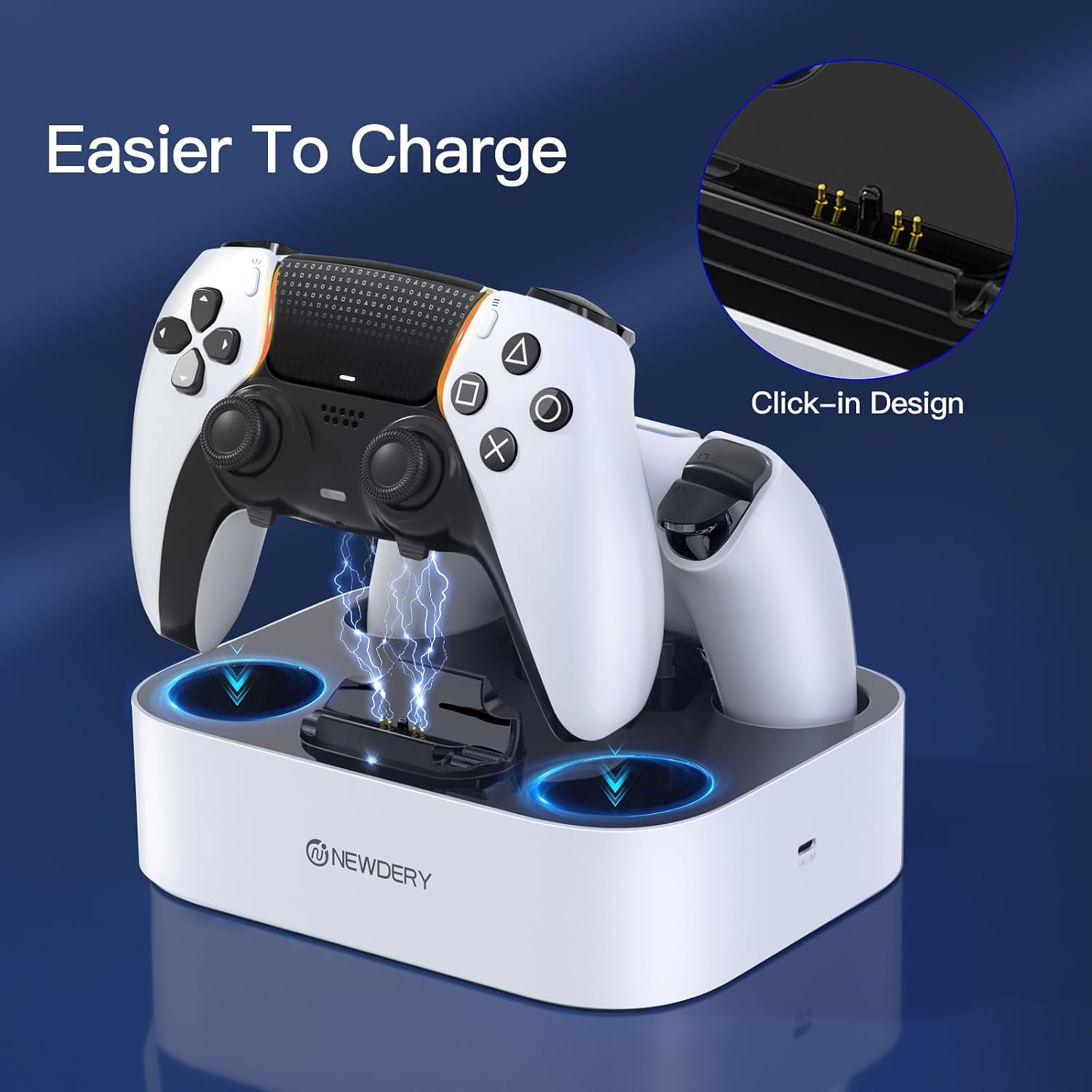 Detalle de NEWDERY PS5 Controller Charging Station 2-port