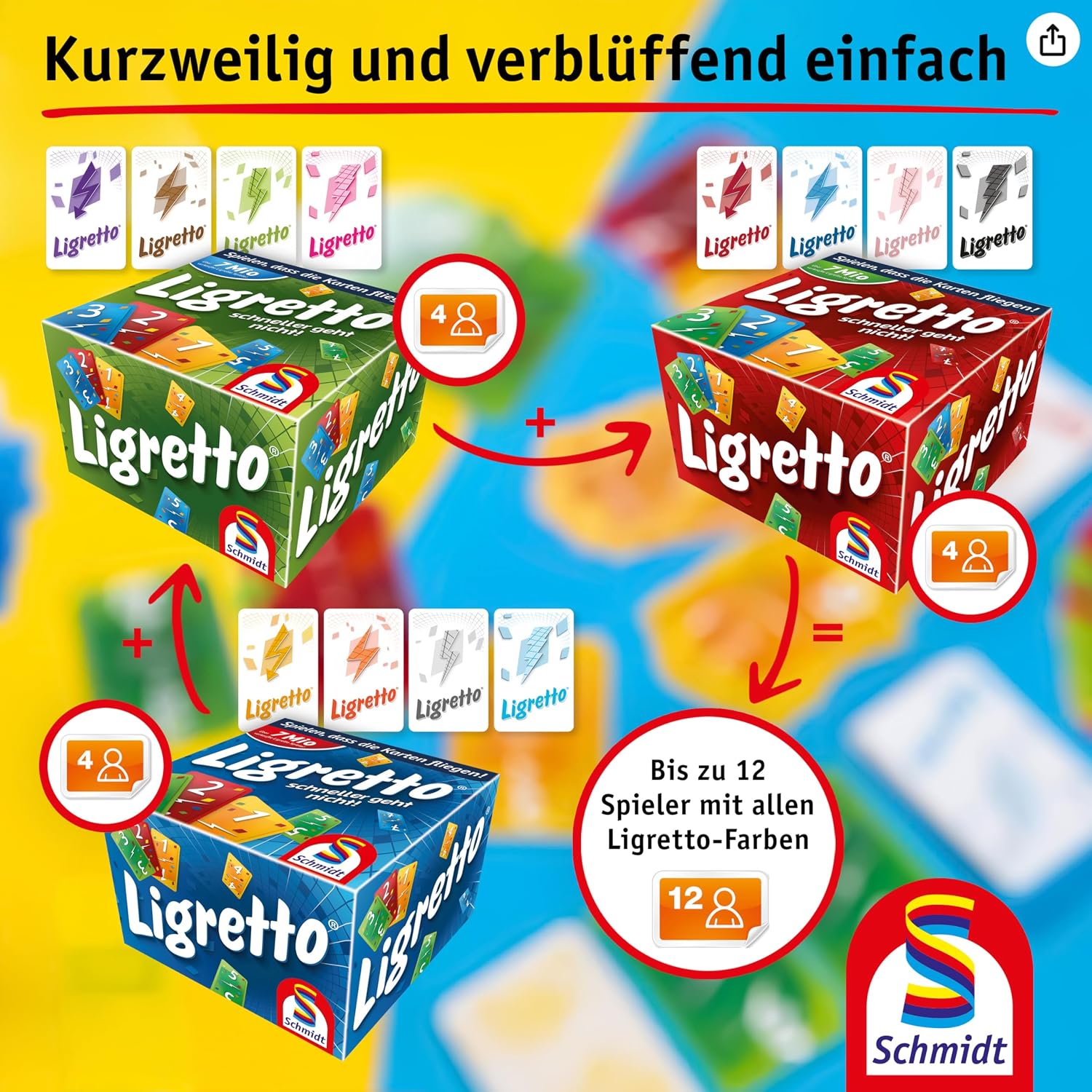 Thumbnail 5 de Schmidt Spiele Ligretto rot 2–4 Spieler 🎲