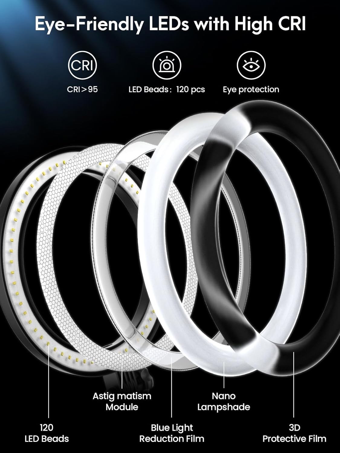 Thumbnail 6 de Selfie Ring Light 10.5" with Stand and Phone Mount