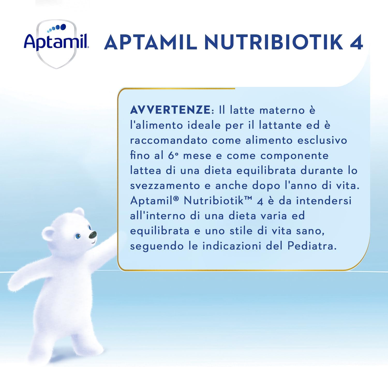 Thumbnail 5 de APTAMIL Nutribiotik 4 Latte di Crescita in Polvere – confezione risparmio 3,2 kg (4x830 g) per bambini dai 24 mesi