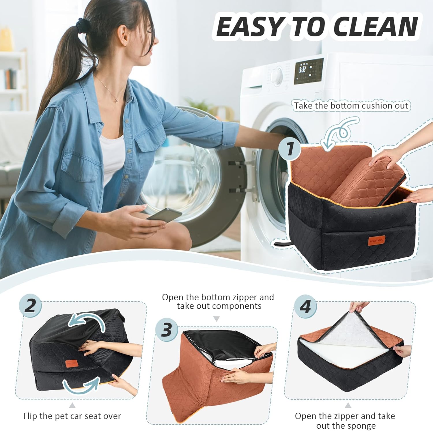 Thumbnail 5 de HEGGCOOE Small Dog Car Seat 35 lb booster seat