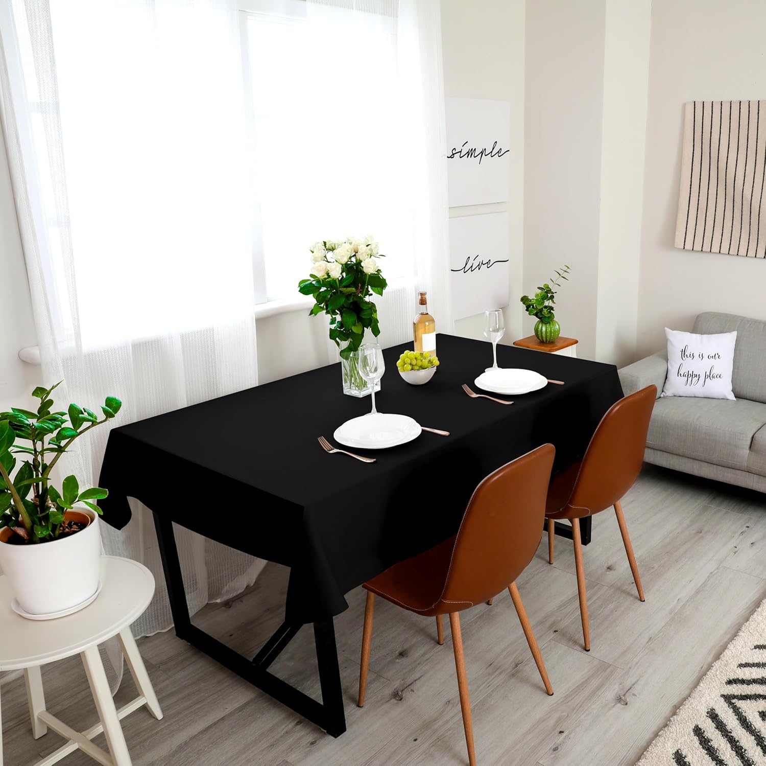 Thumbnail 6 de Nappe Rectangulaire Utopia Kitchen 140 x 240 cm – Noir, lavable en machine