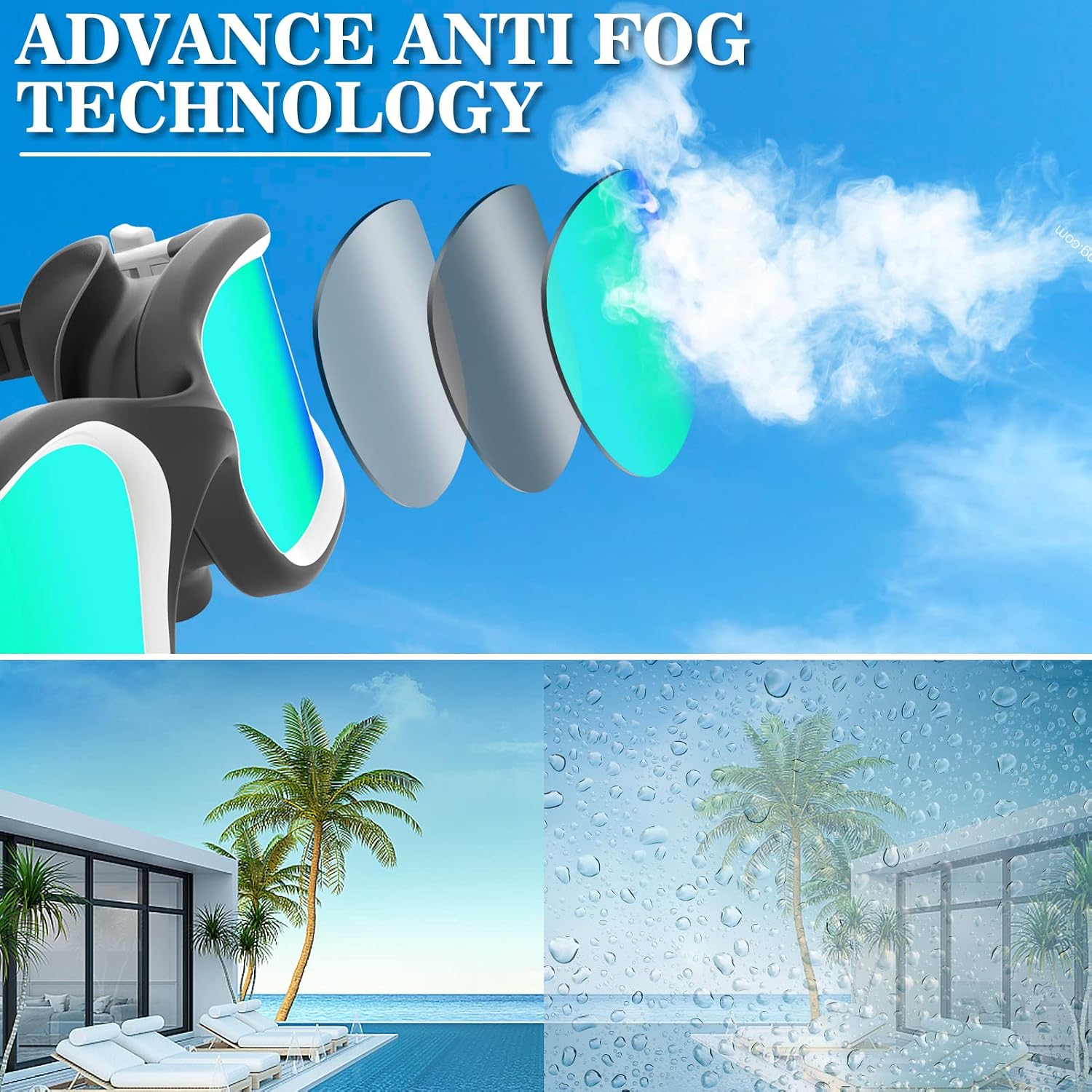 Detalle 2 de WIN.MAX Swimming Goggles with Silicone Frame