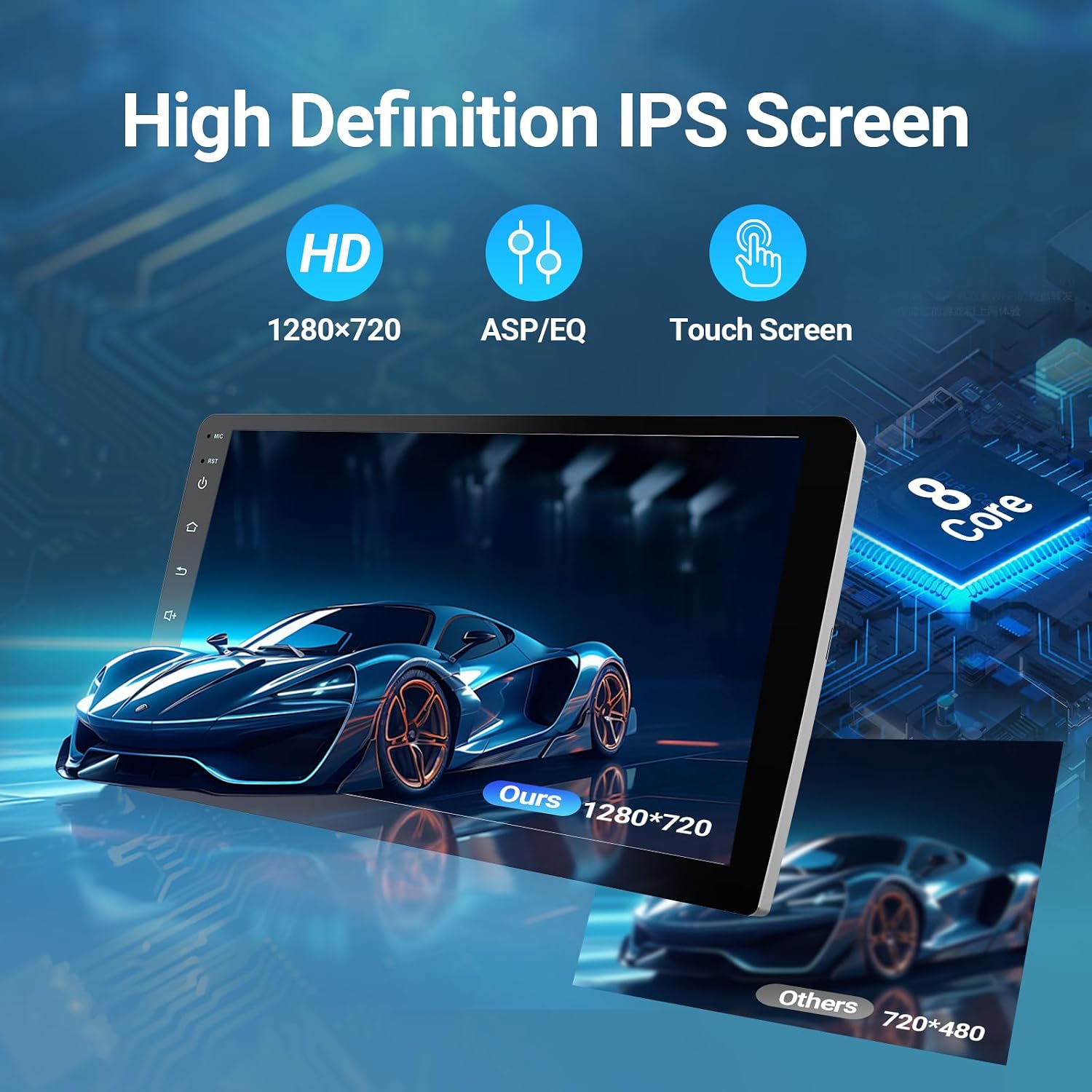 Detalle de Haudio CPU1.5GHz (4+64G) 9-inch 2-DIN Car Stereo with Wireless CarPlay
