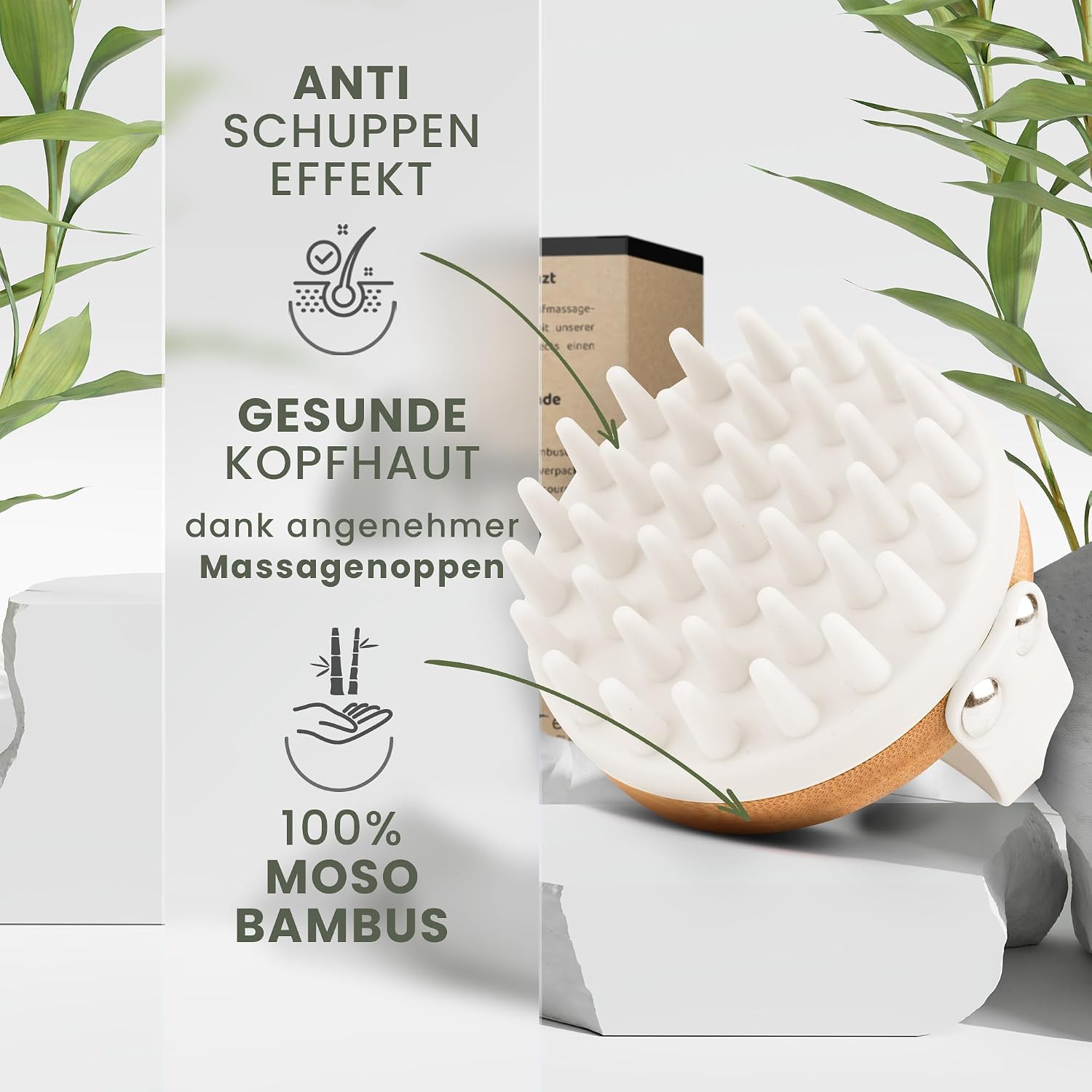 Detalle 2 de BAMBUA Kopfhaut Massagebürste Anti Schuppen