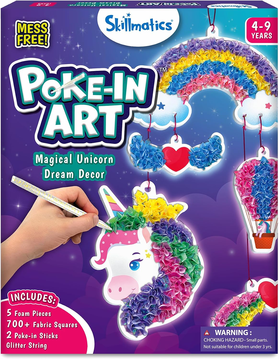 Detalle de Skillmatics Poke-in Art Magical Unicorn Dream Decor DIY sewing craft kit (mess-free) for ages 4–9