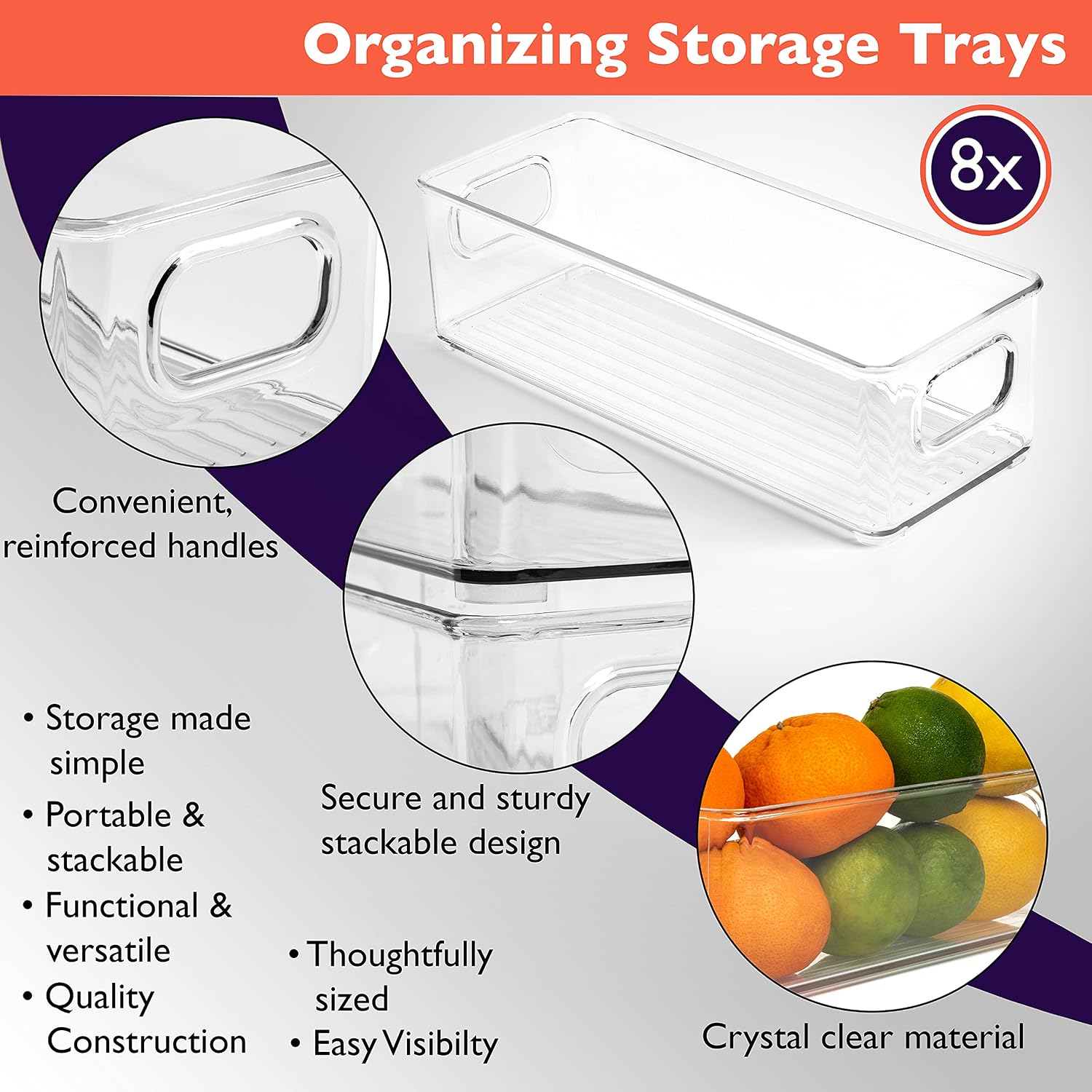 Detalle de ClearSpace 8-Pack Plastic Pantry Organization and Food Storage Bins