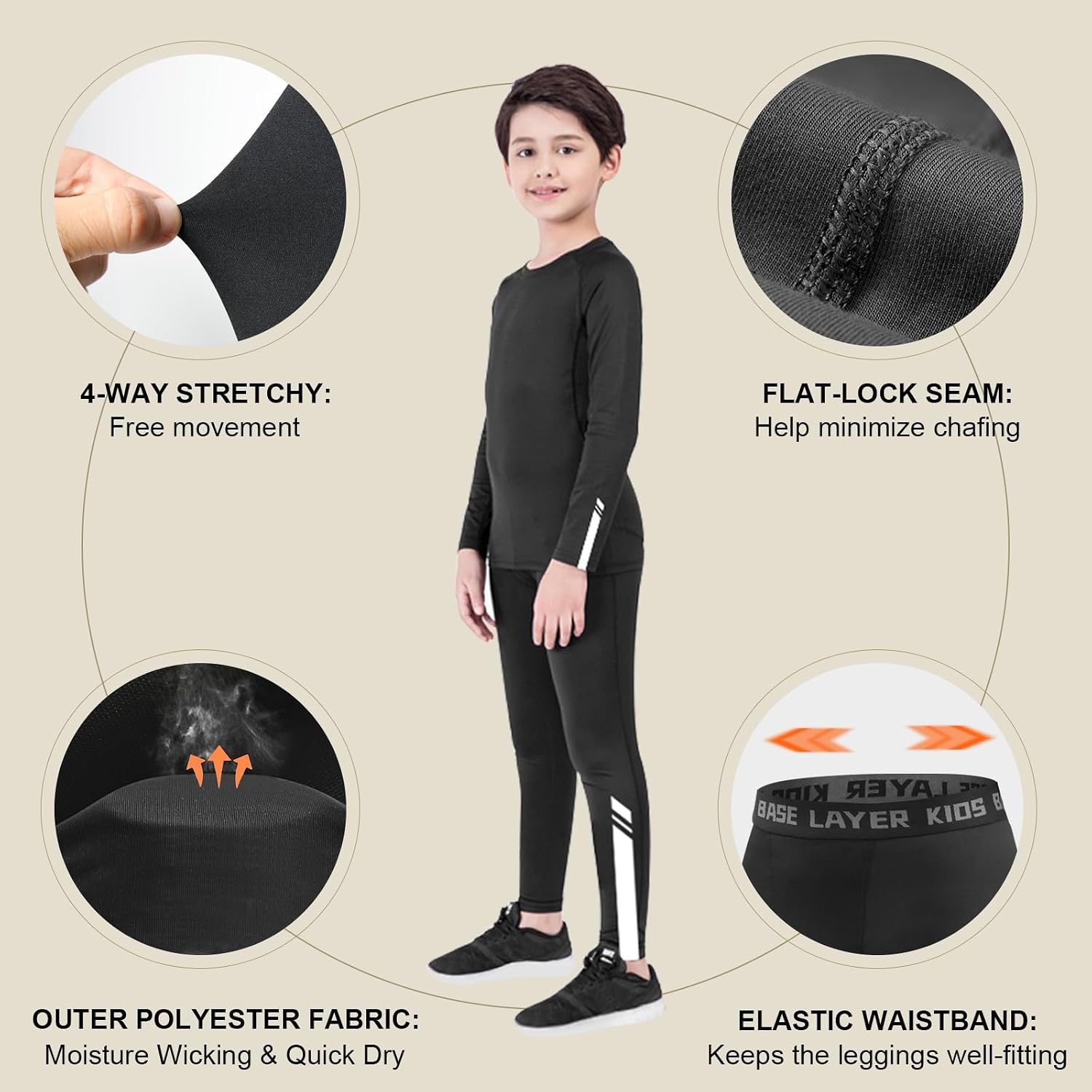 Thumbnail 4 de Base Layer Kids Athletic Thermals for Football & Hockey