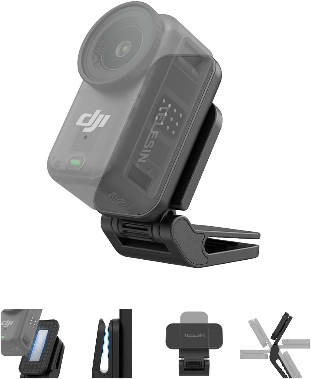 TELESIN Supporto Clip Magnetico per DJI Nano: clip sul cappello o zaino con rotazione 360°