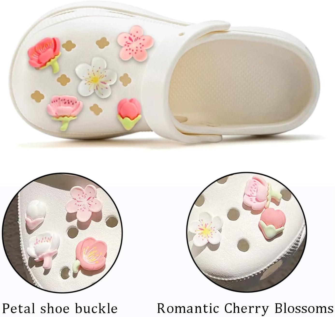 Detalle 2 de HJDJBD 12 colgantes Crocs flores Sakura