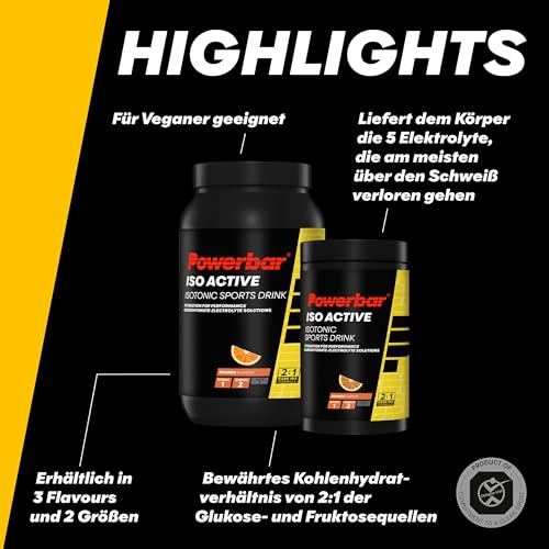 Detalle de Powerbar Isoactive (1320g) Orange – Elektrolyt-Getränkepulver mit Kohlenhydraten