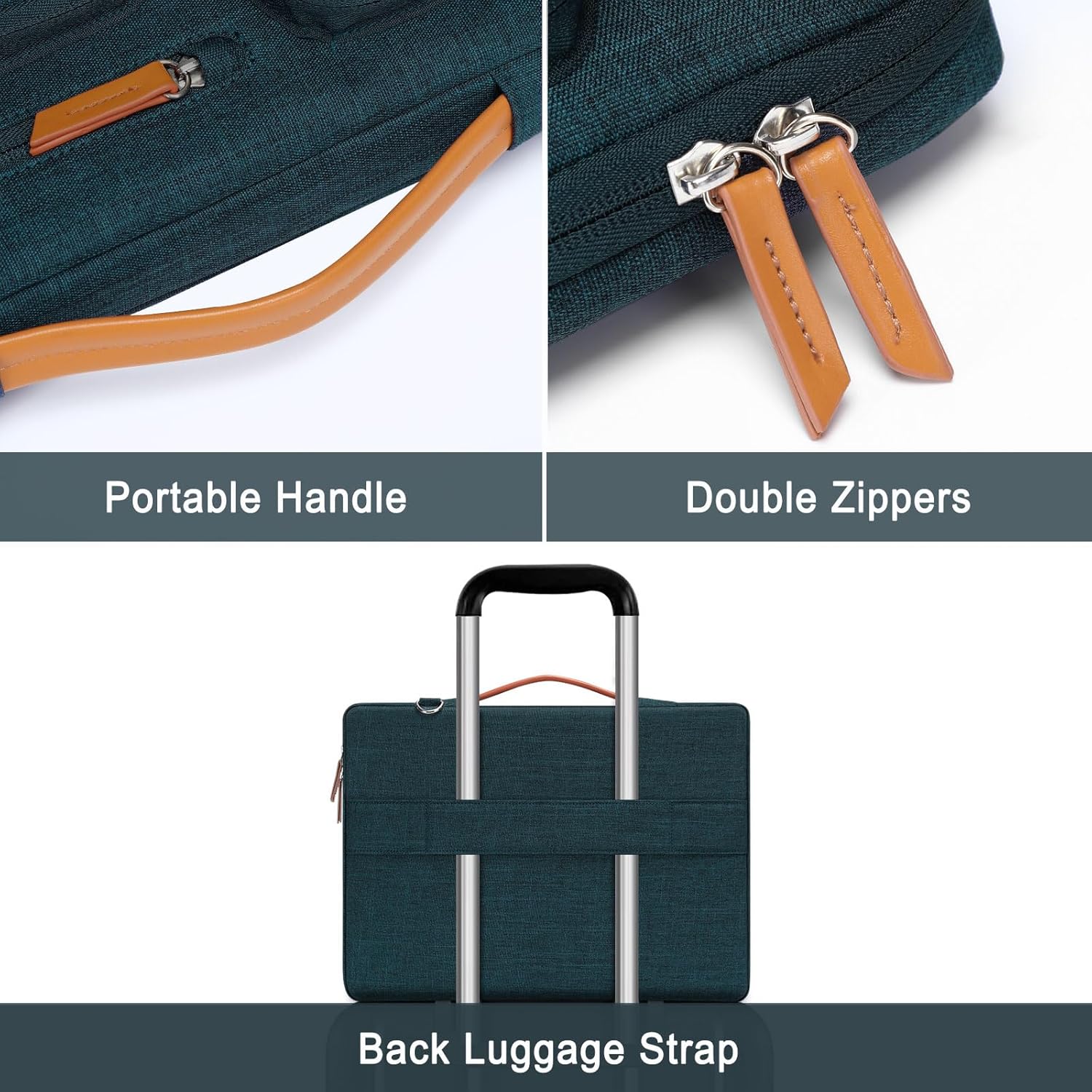 Thumbnail 6 de MOSISO 360 Protective Laptop Shoulder Bag (17–17.3 inch) Teal Green