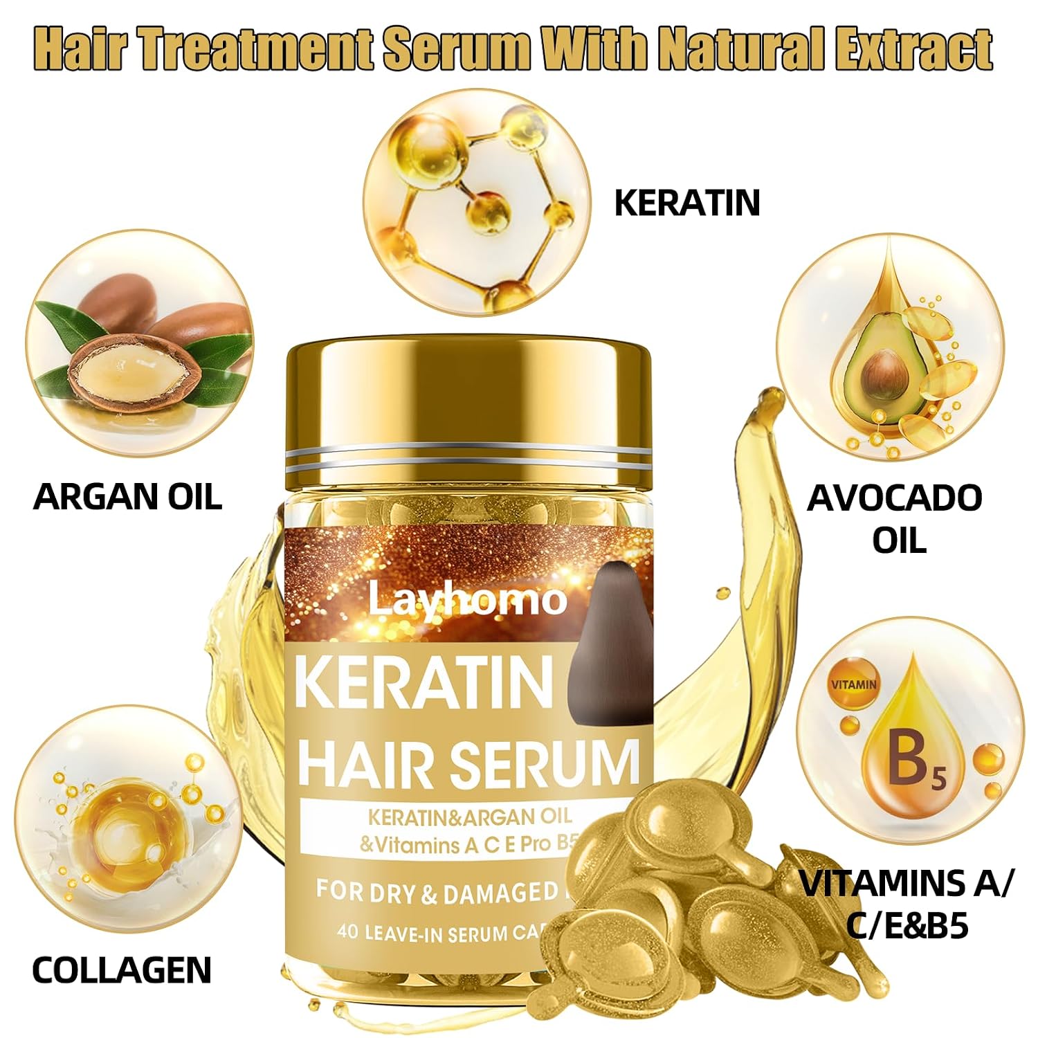 Thumbnail 1 de Layhomo Keratin Hair Serum 60 Capsules