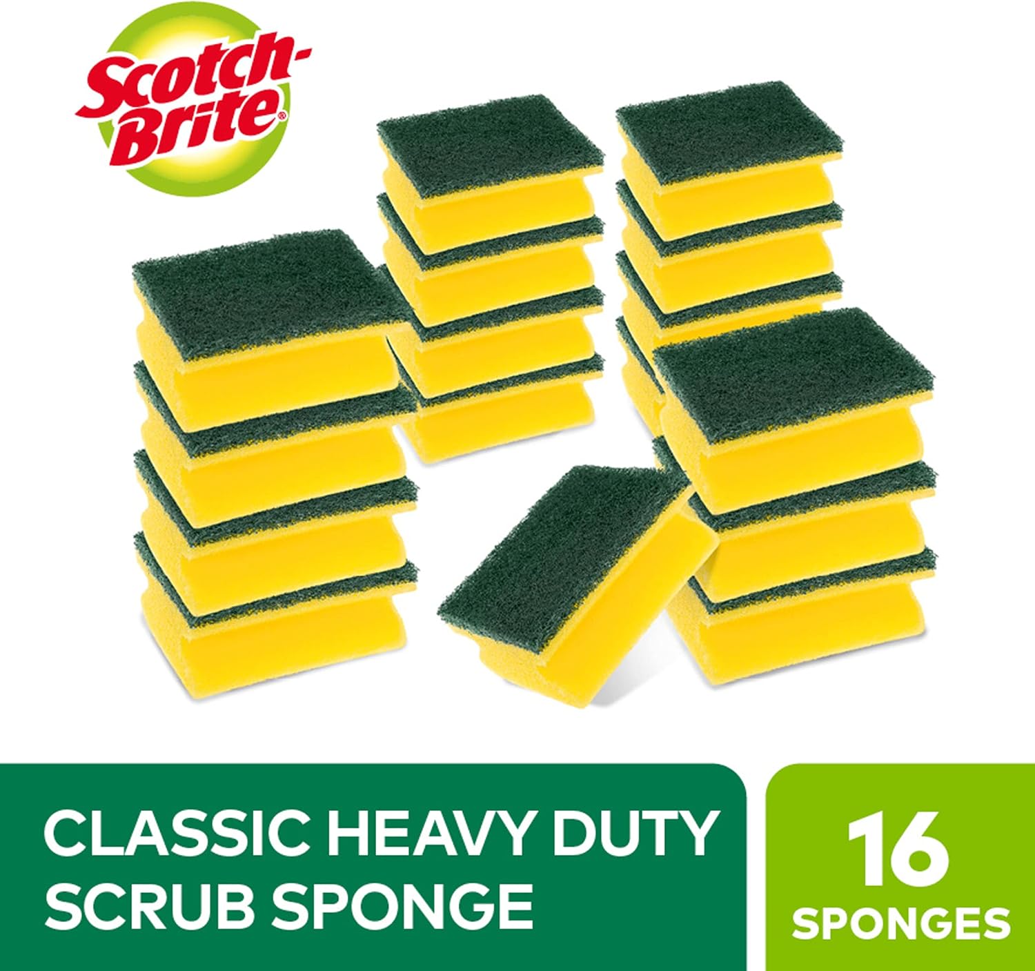Detalle 2 de Scotch-Brite Classic Heavy Duty Scrub Sponge 16-pack