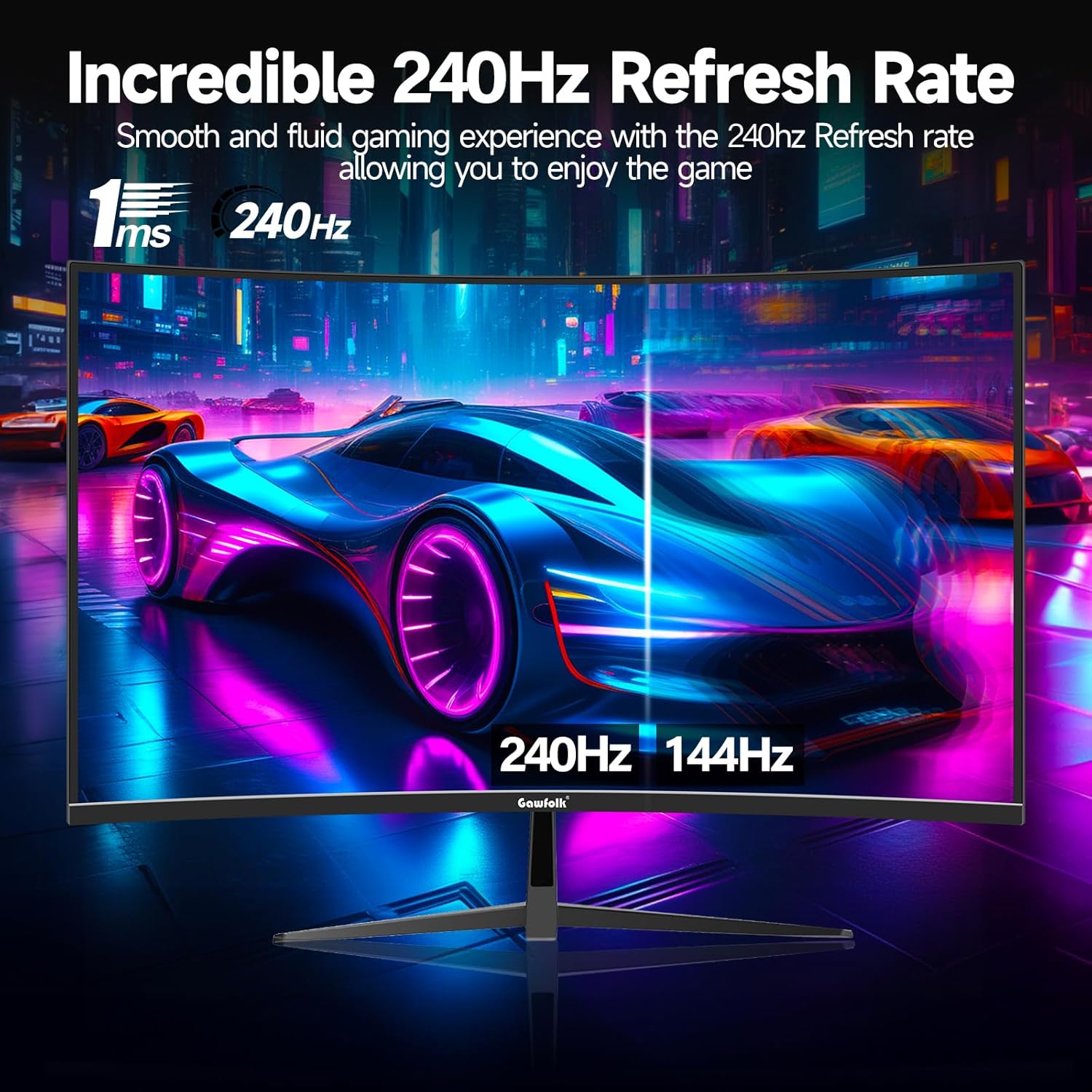Thumbnail 2 de Gawfolk 32" Curved Gaming Monitor 240Hz