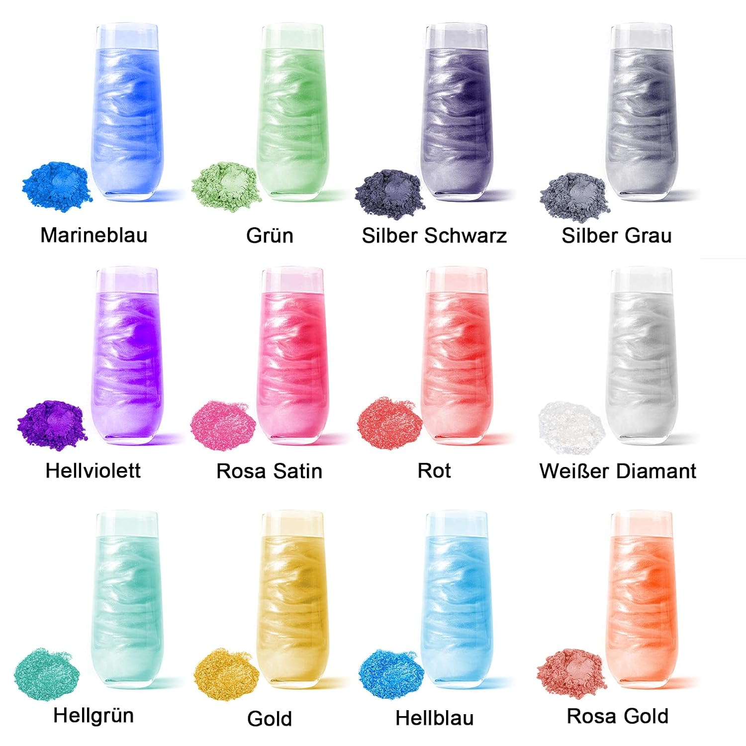 Thumbnail 1 de Essbares Glitzer Set – 12 Farben Glitzerpulver für Getränke und Backkunst (3 g pro Farbstoff)