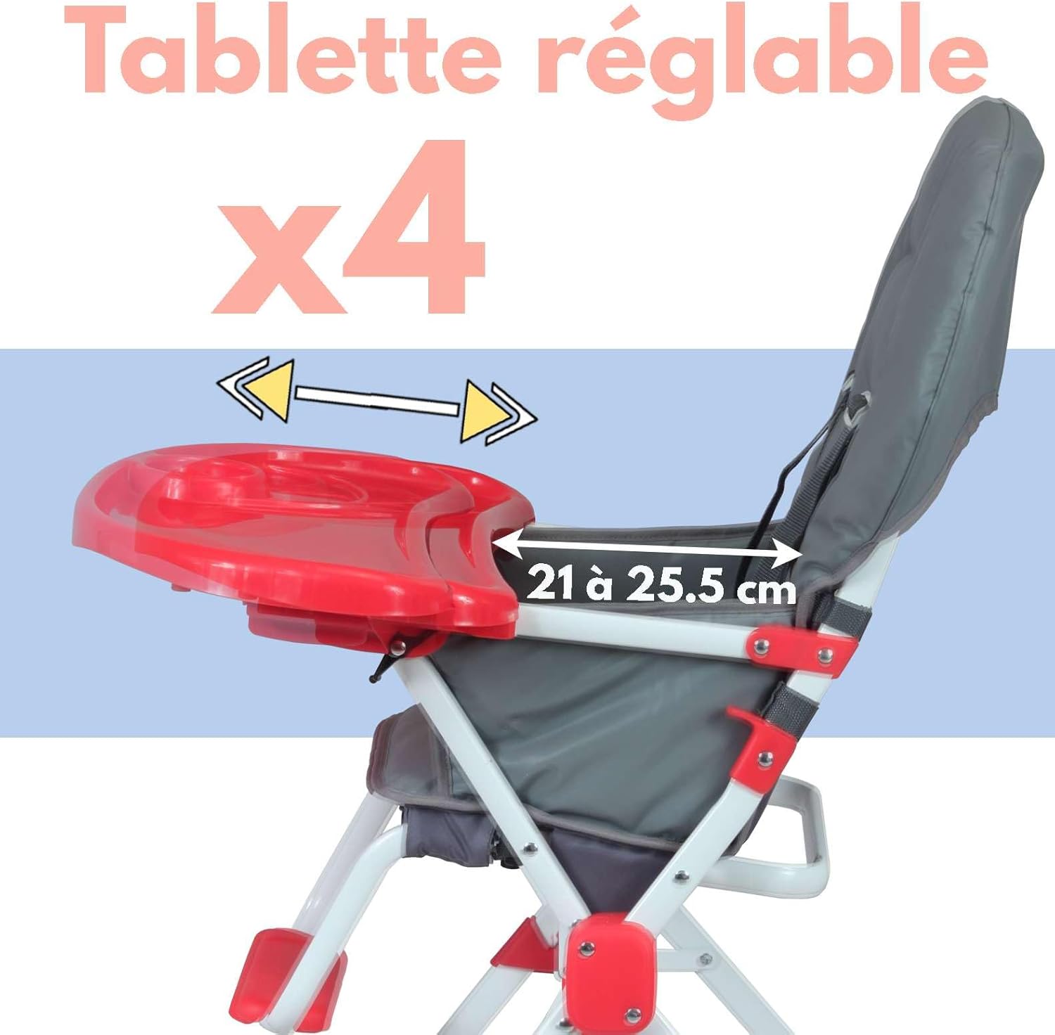Detalle 2 de Bambisol Chaise Haute Bébé Pliable Fixe – Ultra Compacte, légère et pratique