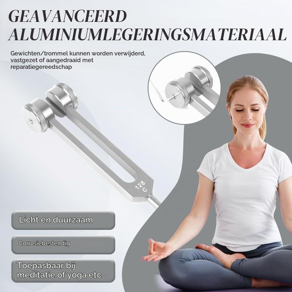 Thumbnail 2 de AOGOE 4563221 stemvork 128 Hz met aluminiumlegering en siliconen hamer