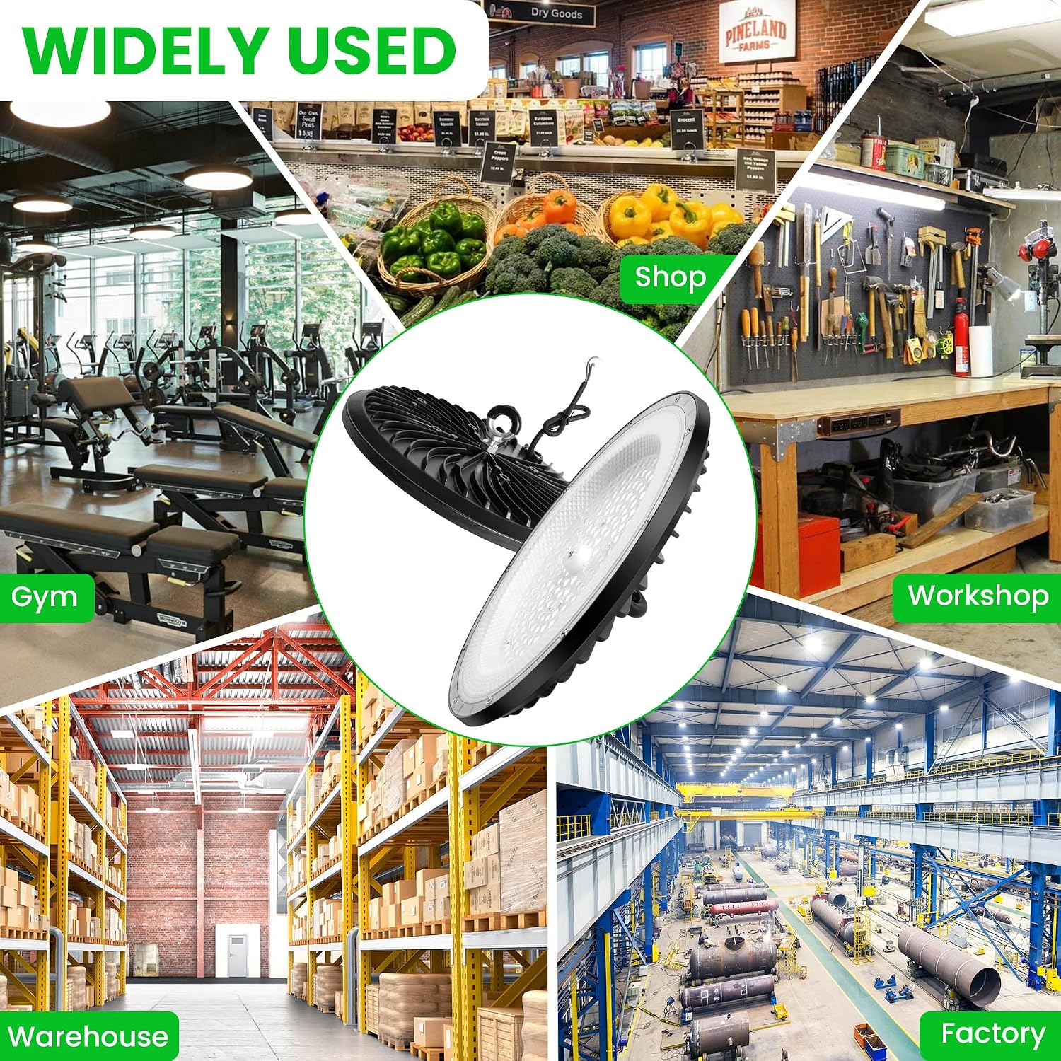 Thumbnail 6 de 150W UFO LED high bay 4 pack lights