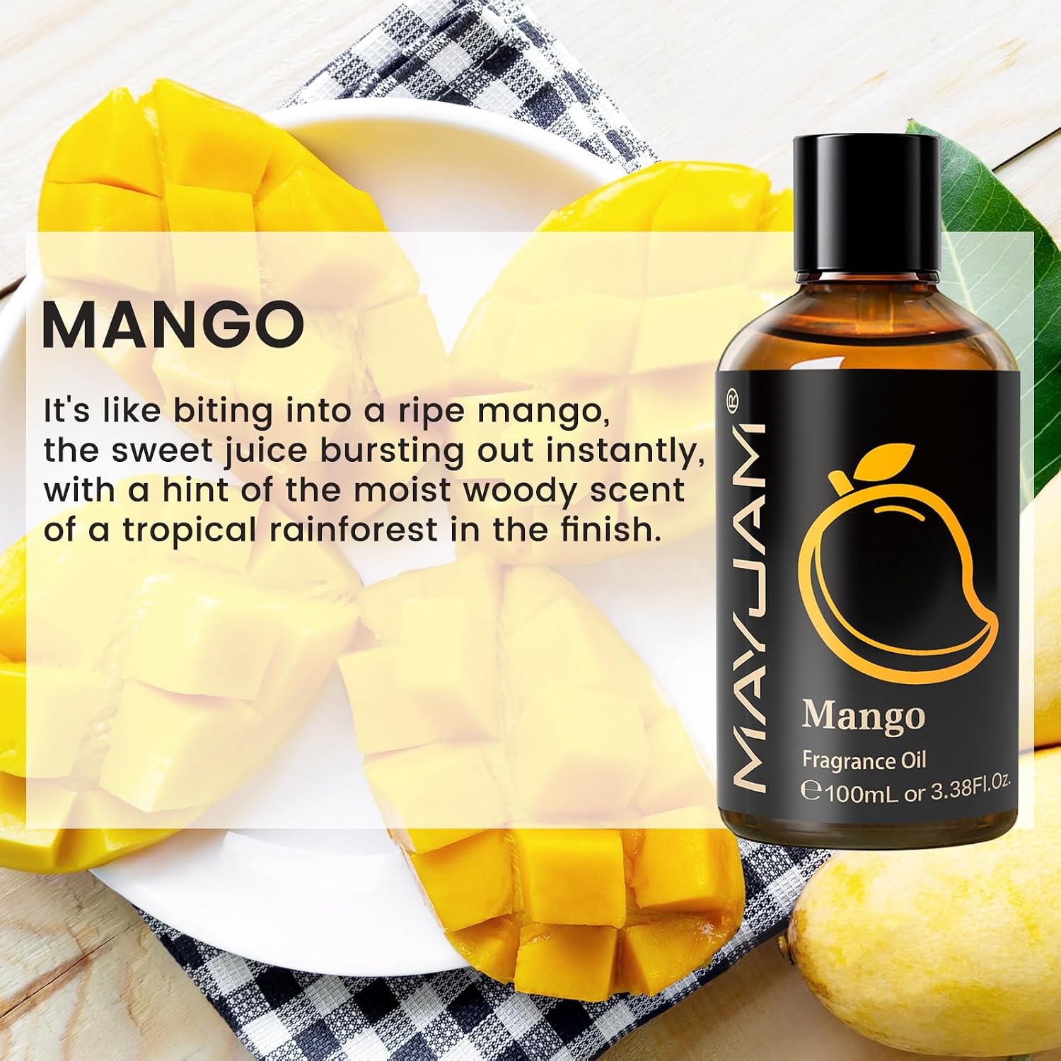 Thumbnail 2 de MAYJAM Mango Fragrance Oil, 100 ml, Amber Glass Bottle with Dropper