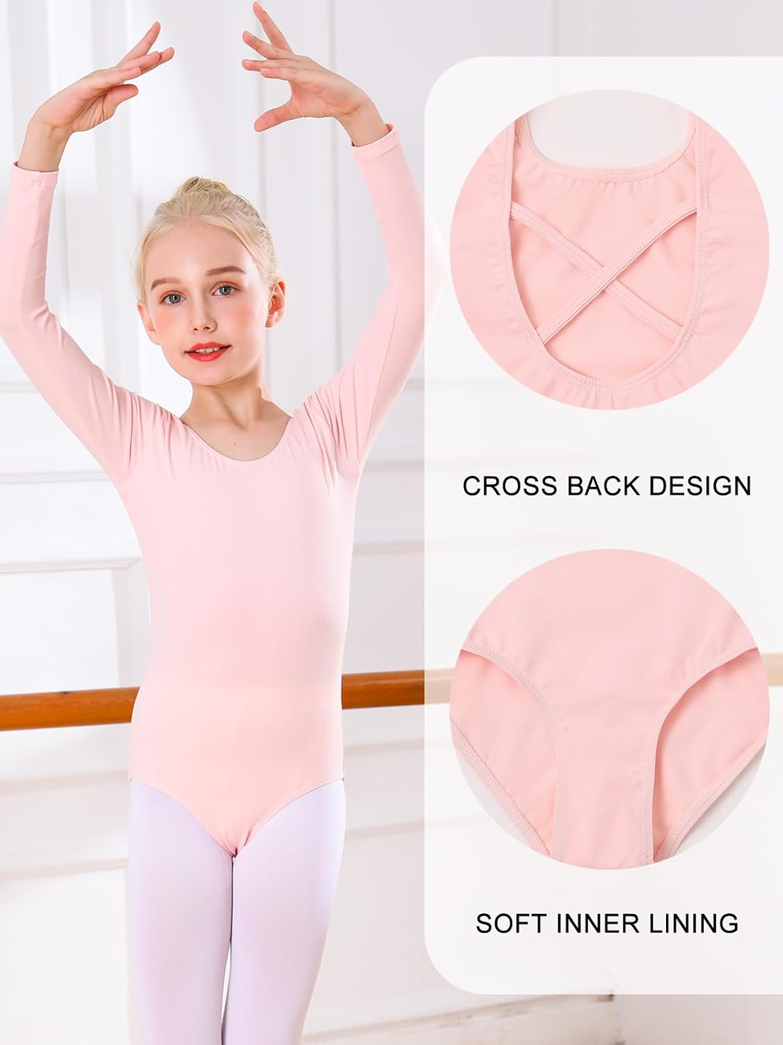 Thumbnail 2 de Bezioner Ballet Leotard for Girls (88% nylon, 12% spandex) – Long Sleeve Gymnastics & Dance Outfit