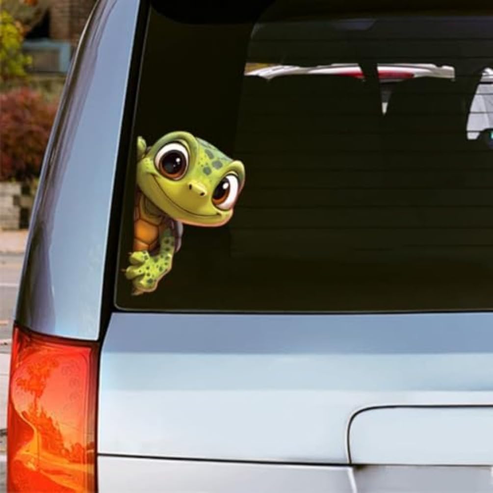 Detalle de DK660 Adorable Tiny Turtle Car Sticker (Pack of 2) – 10 x 14 cm