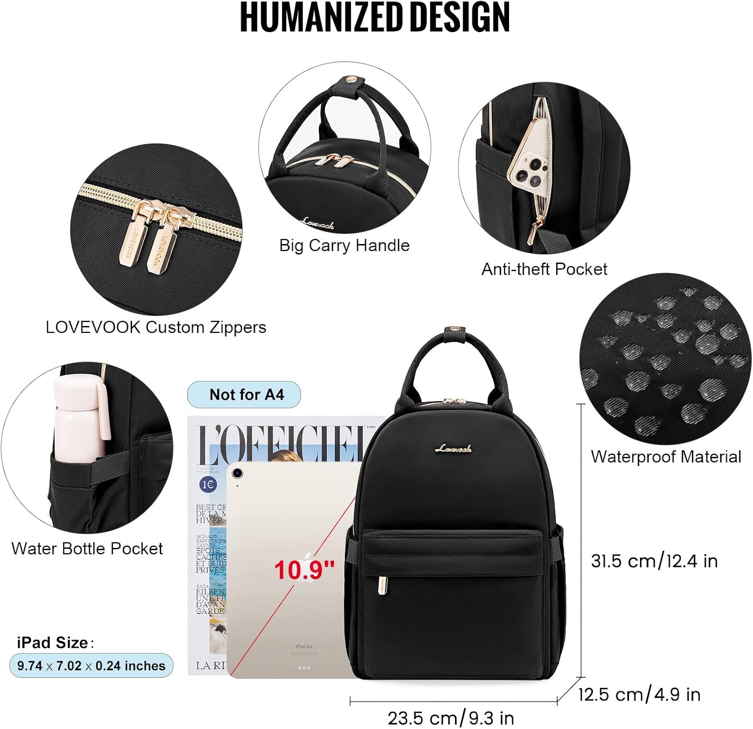 Thumbnail 3 de LOVEVOOK Backpack Small Waterproof Daypack