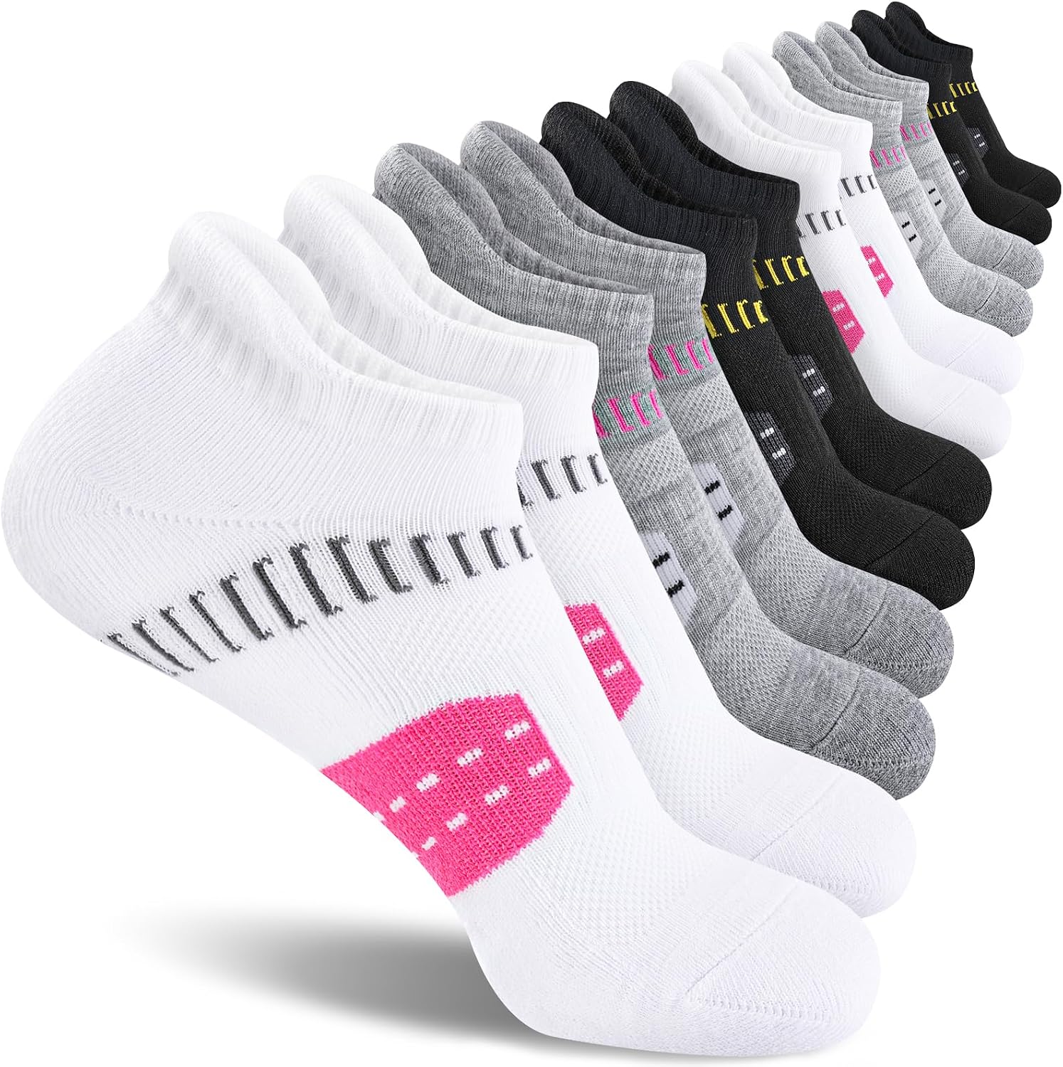 Detalle de EconioSocken Sneaker Socken Damen (39–42) – Anti-Blasen Laufsocken mit gepolsterter Sohle