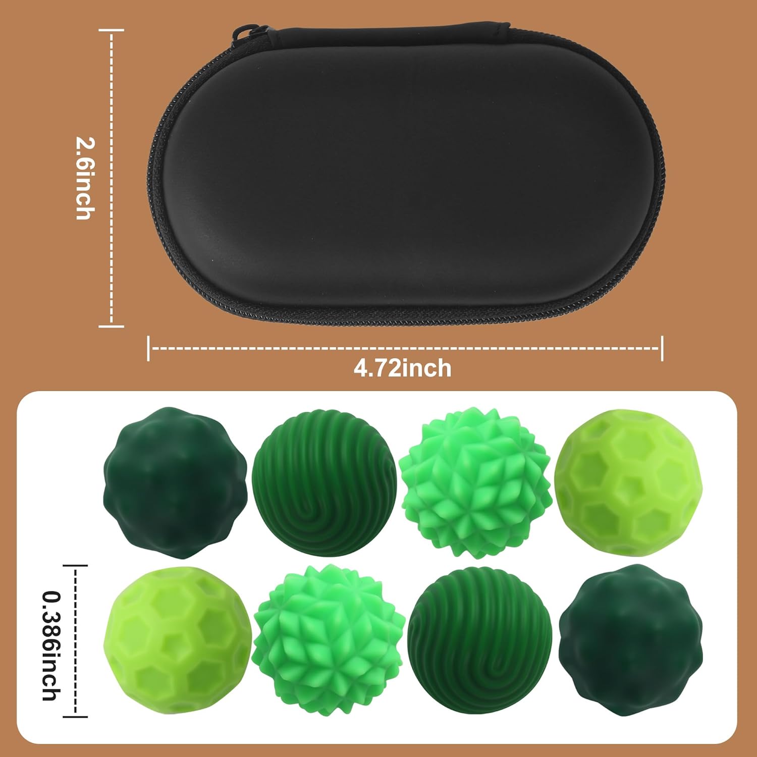 Thumbnail 1 de Lot de 8 balles fidget magnétiques en silicone (texturées) : jouets anti-stress sensoriels