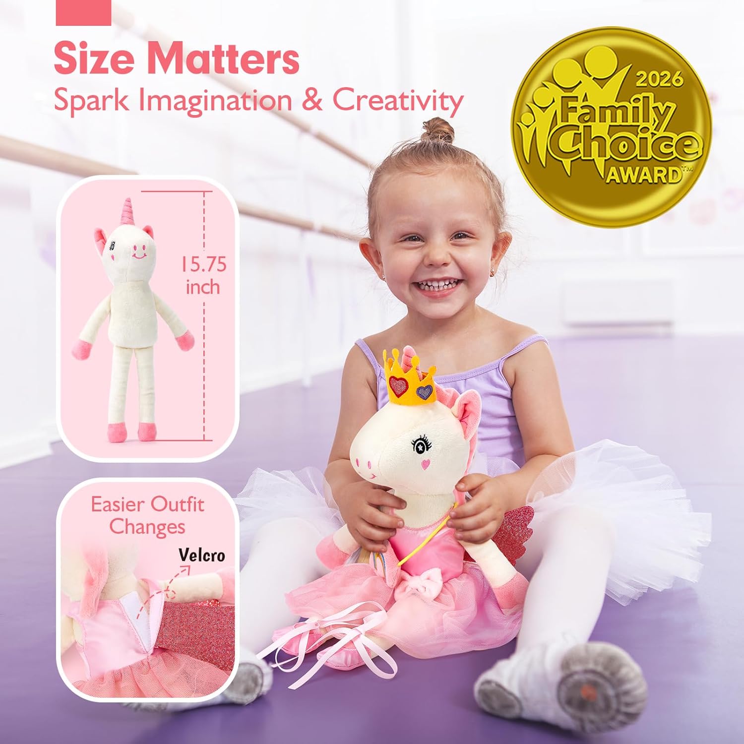 Detalle de Unicorns Ballerina Doll Set 15.75-inch