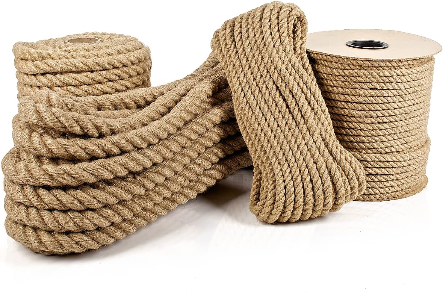 Detalle de Abio Juteseil 30 mm x 5 m – robustes Hanf-/Juteseil für Dekoration, Makramee und DIY