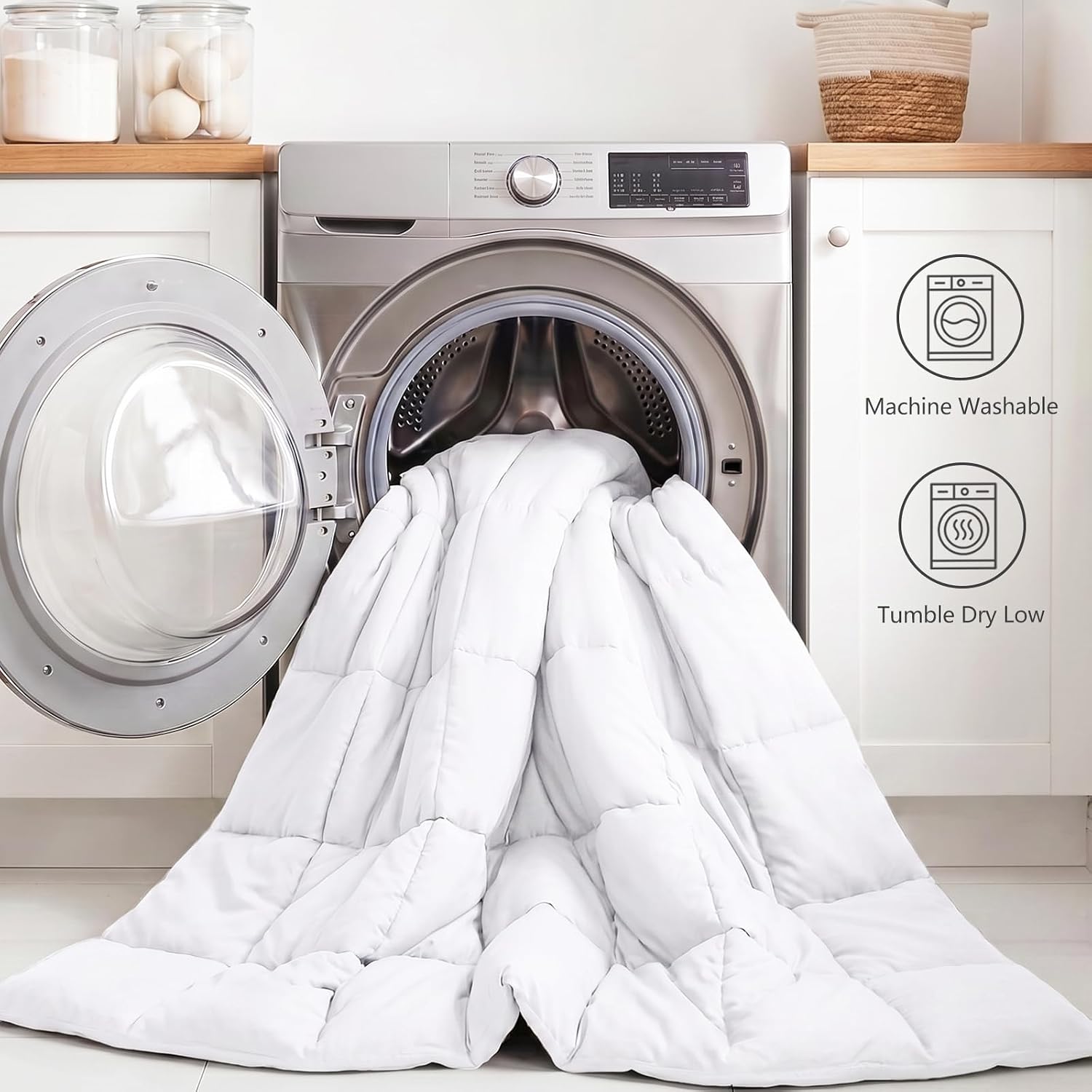 Thumbnail 6 de CozyLux Twin XL Comforter Set White – 5-Piece All-Season Bedding in a Bag