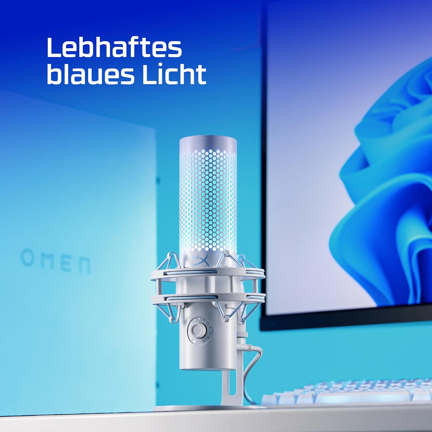 Thumbnail 5 de HyperX QuadCast 2 Frost – USB-Mikrofon für Gaming, Streaming & Podcasting mit integrierten Bedienelementen