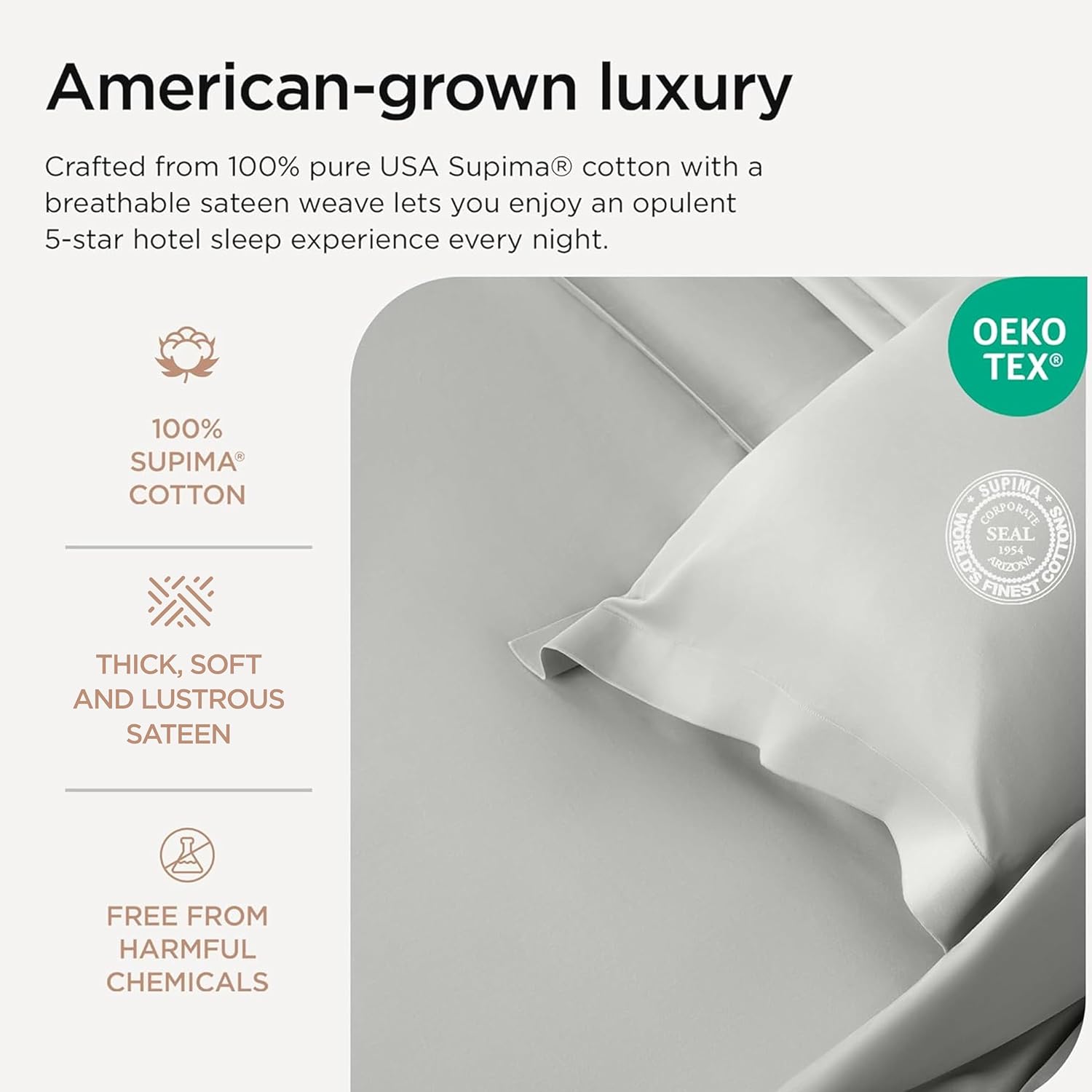 Thumbnail 2 de Threadmill Supima Cotton Sheets, 1200 Thread Count – Cal King 4-Piece Set
