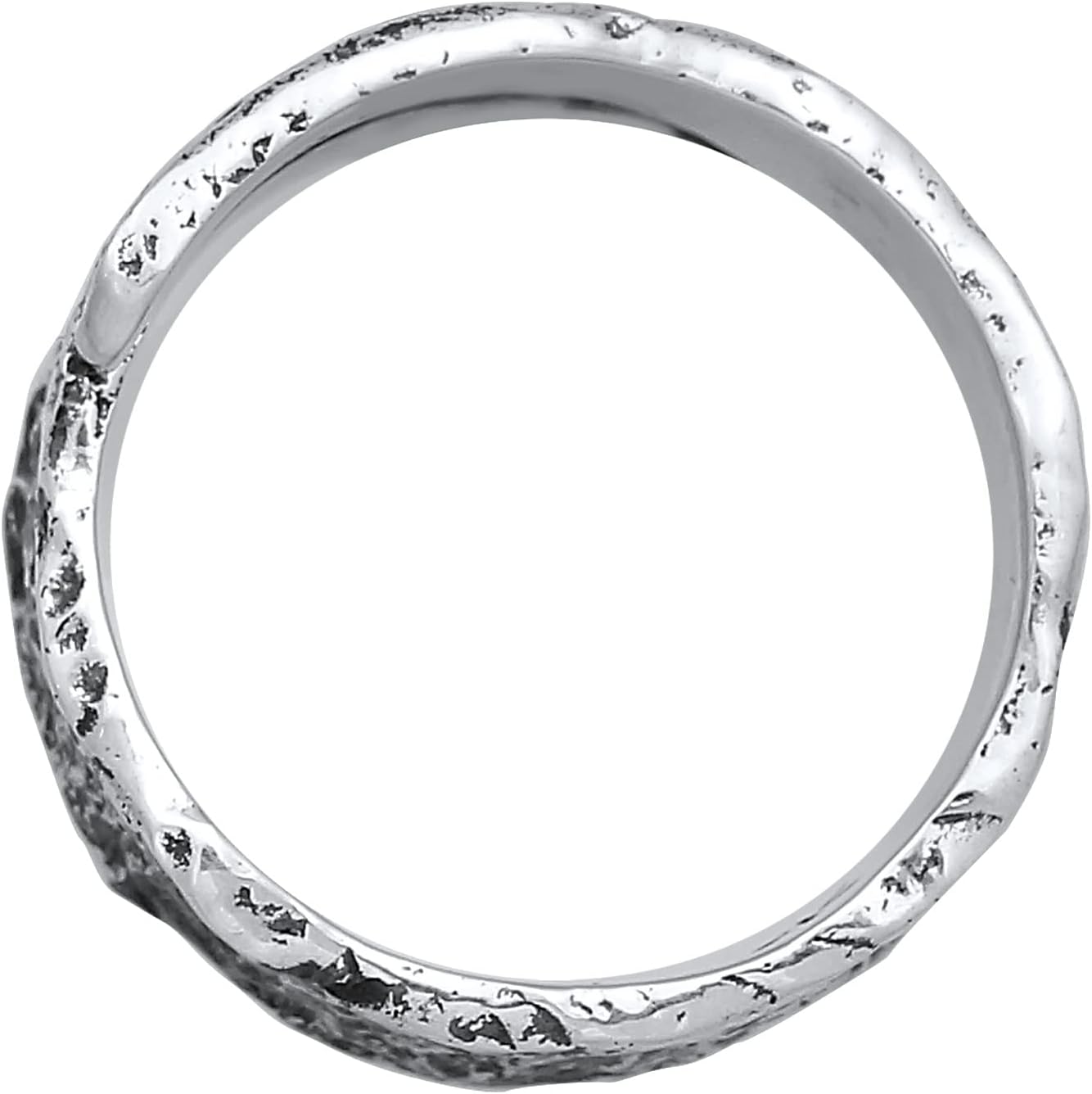 Detalle de Kuzzoi Herrenring in 925 Sterling Silber, massiv 12 mm breit mit gehämmertem Used-Design (Ringgröße 60–66)