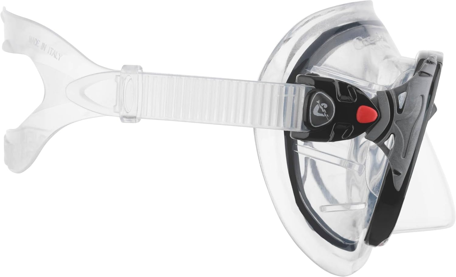 Detalle de Cressi Big Eyes Evolution Schnorchelmaske – Minimales Innenvolumen, flexible Passform und erweitertes Sichtfeld