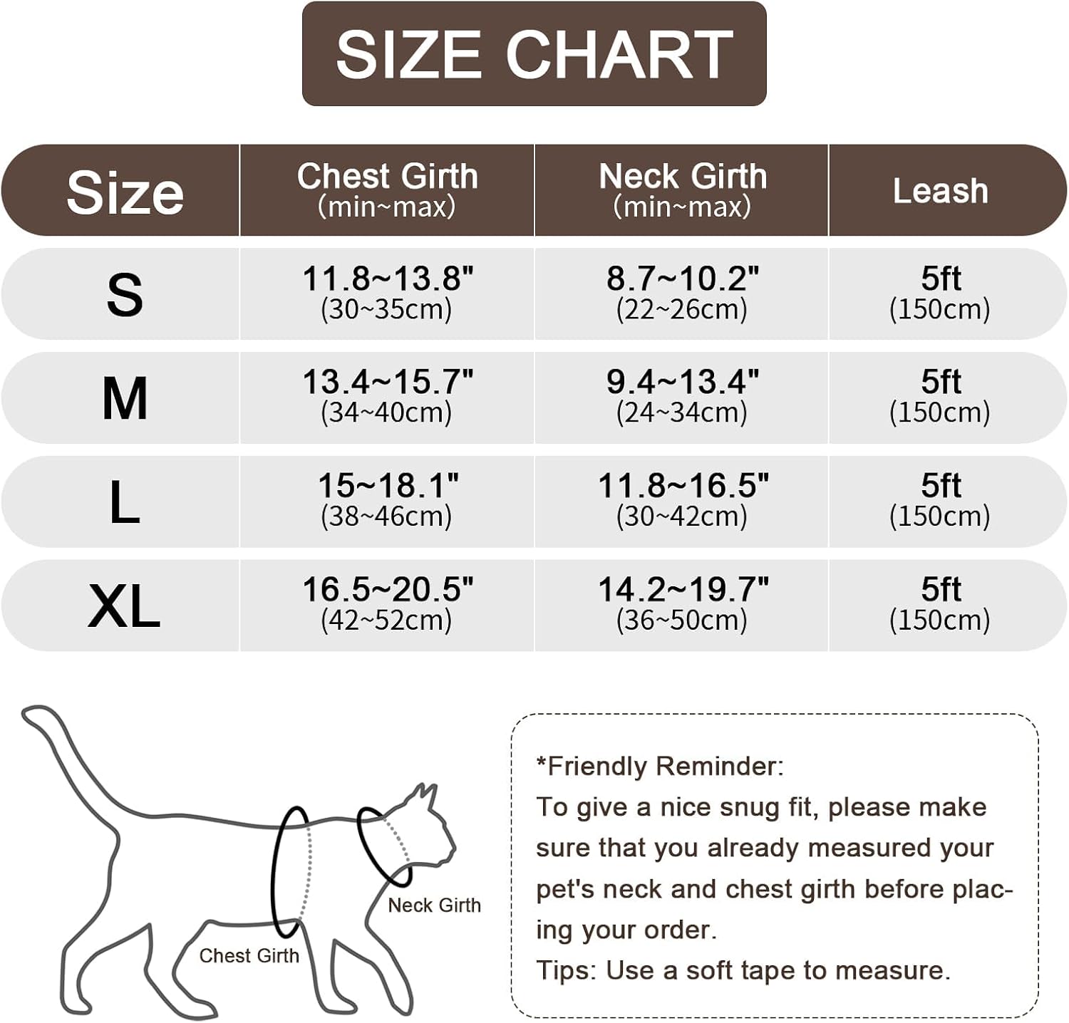 Cat Harness and Leash Set, Upgraded Escape Proof Adjustable Vest for Large Cats, Small Dogs, with Reflective Strips
