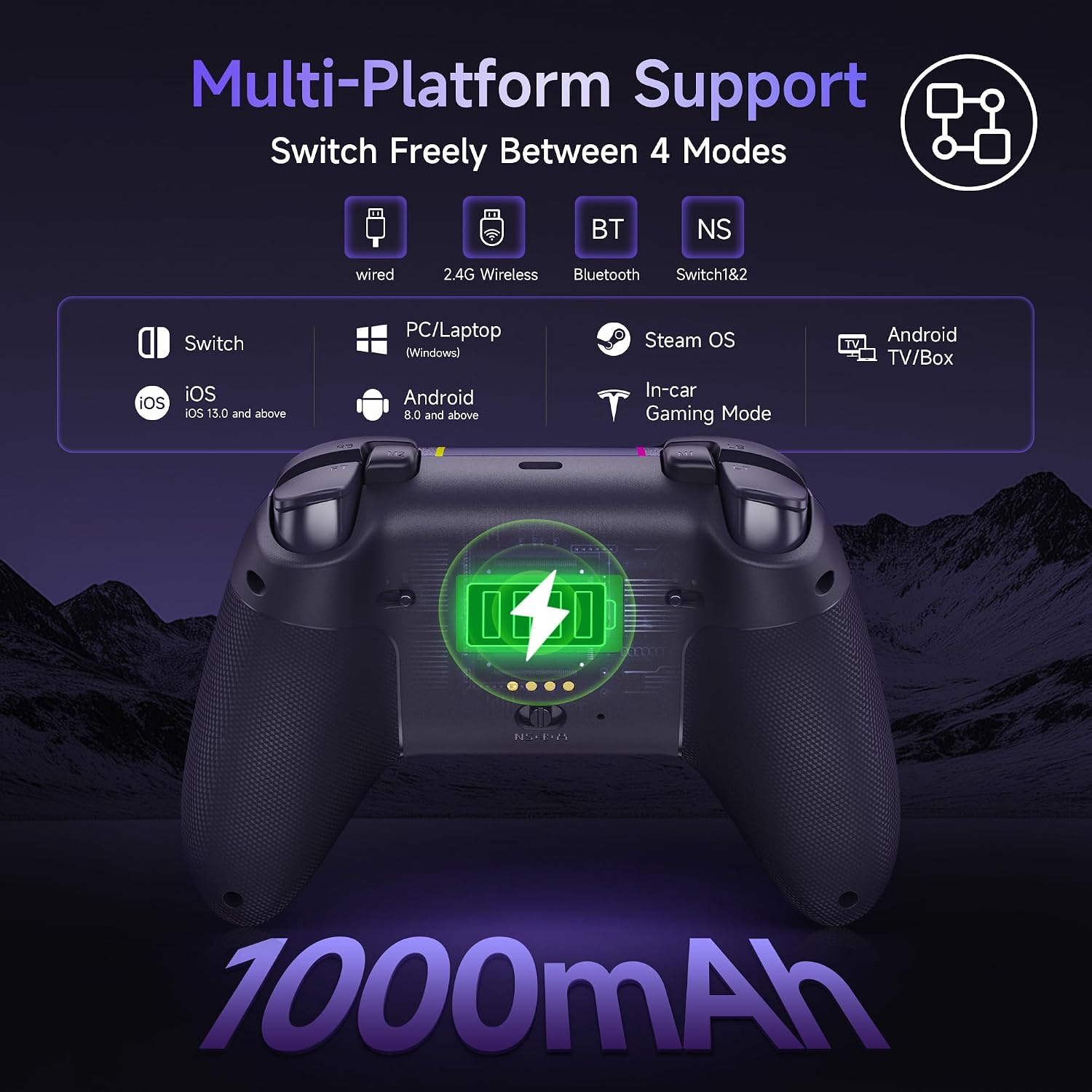Detalle de EasySMX X05 Pro wireless PC controller 1000mAh